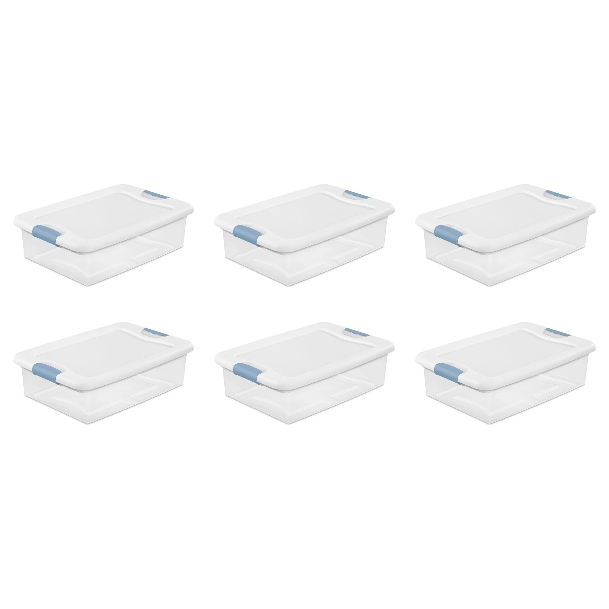 Sterilite 32 Quart Clear Plastic Stackable Storage Box Container (6 Pack)