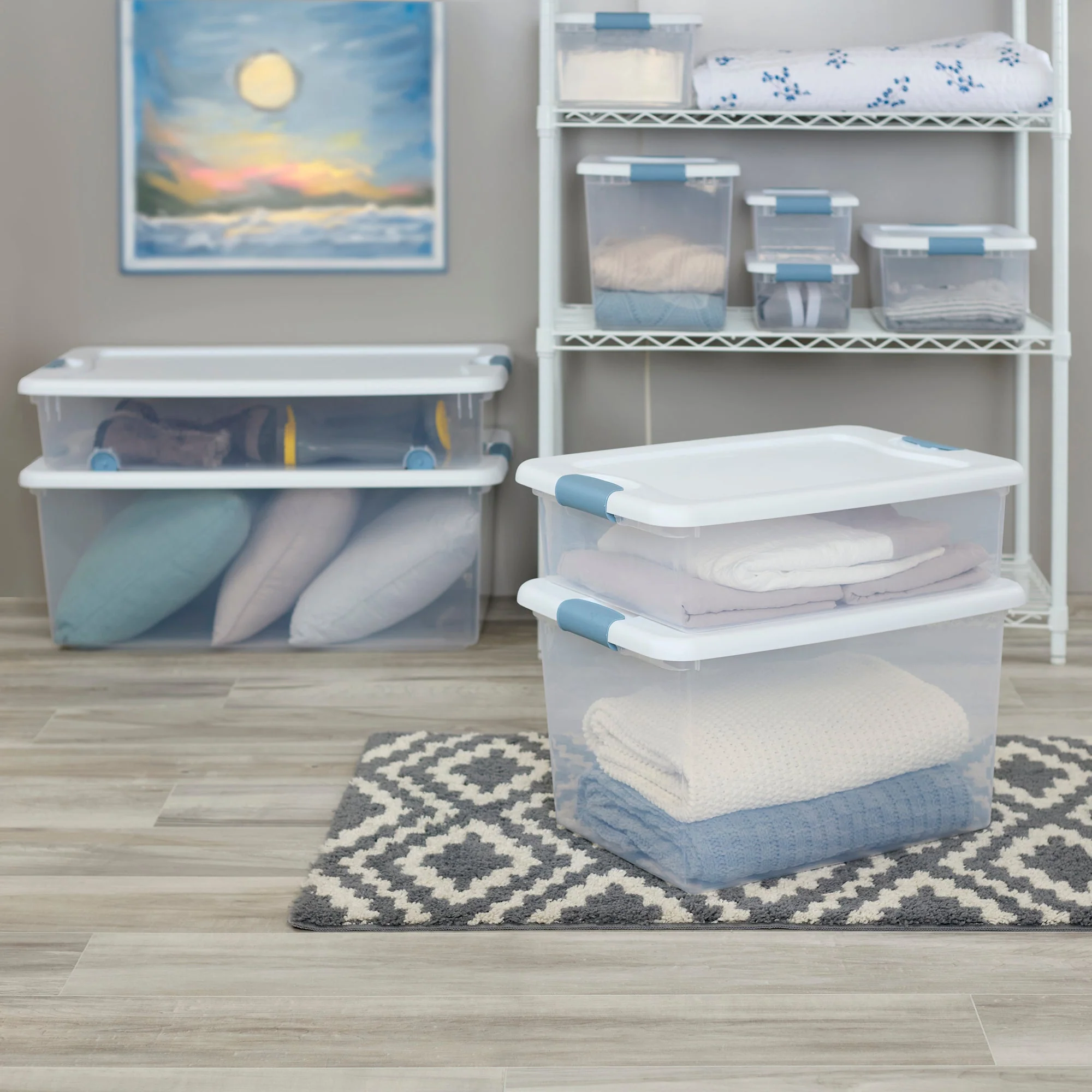 Sterilite 32 Quart Clear Plastic Stackable Storage Box Container (6 Pack) - Image 8