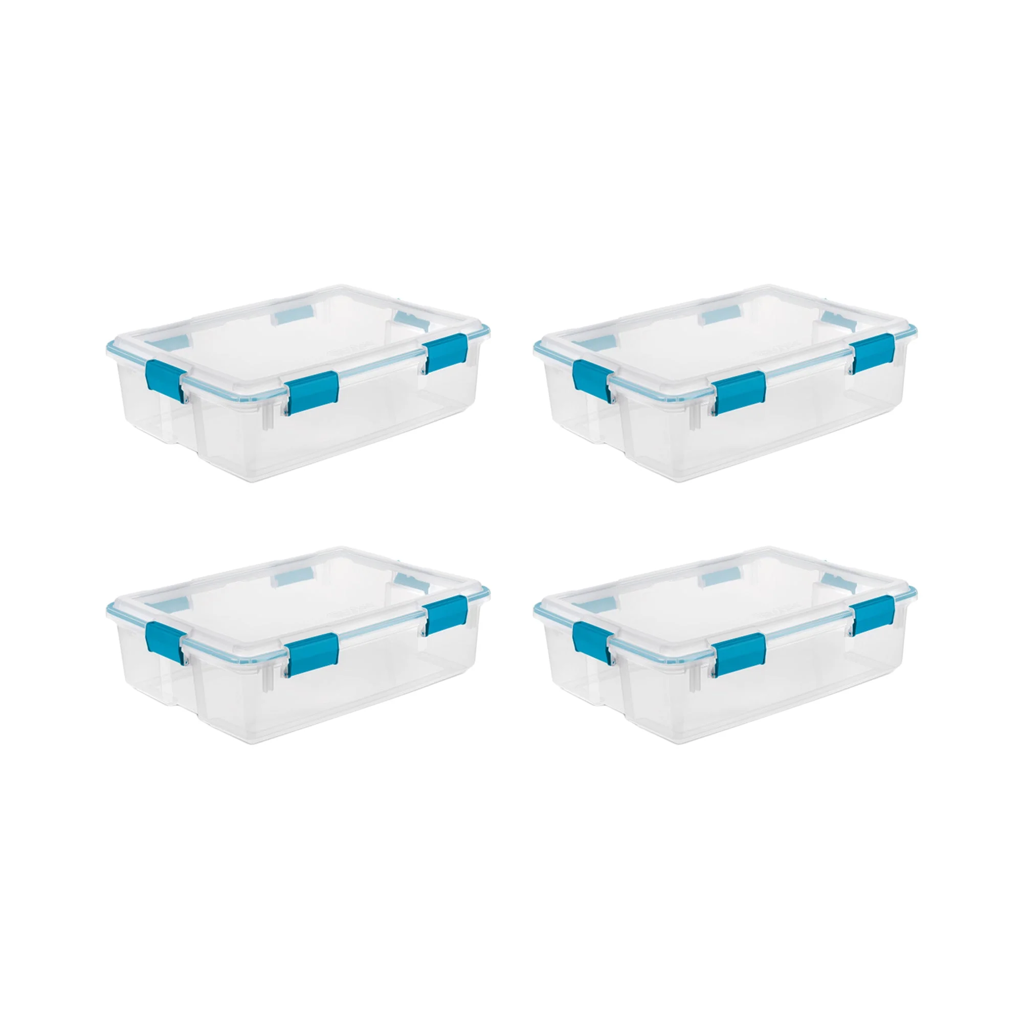 Sterilite 37 Qt Clear Plastic Home Storage Tote Bin with Secure Lids, (4 Pack) - Image 8