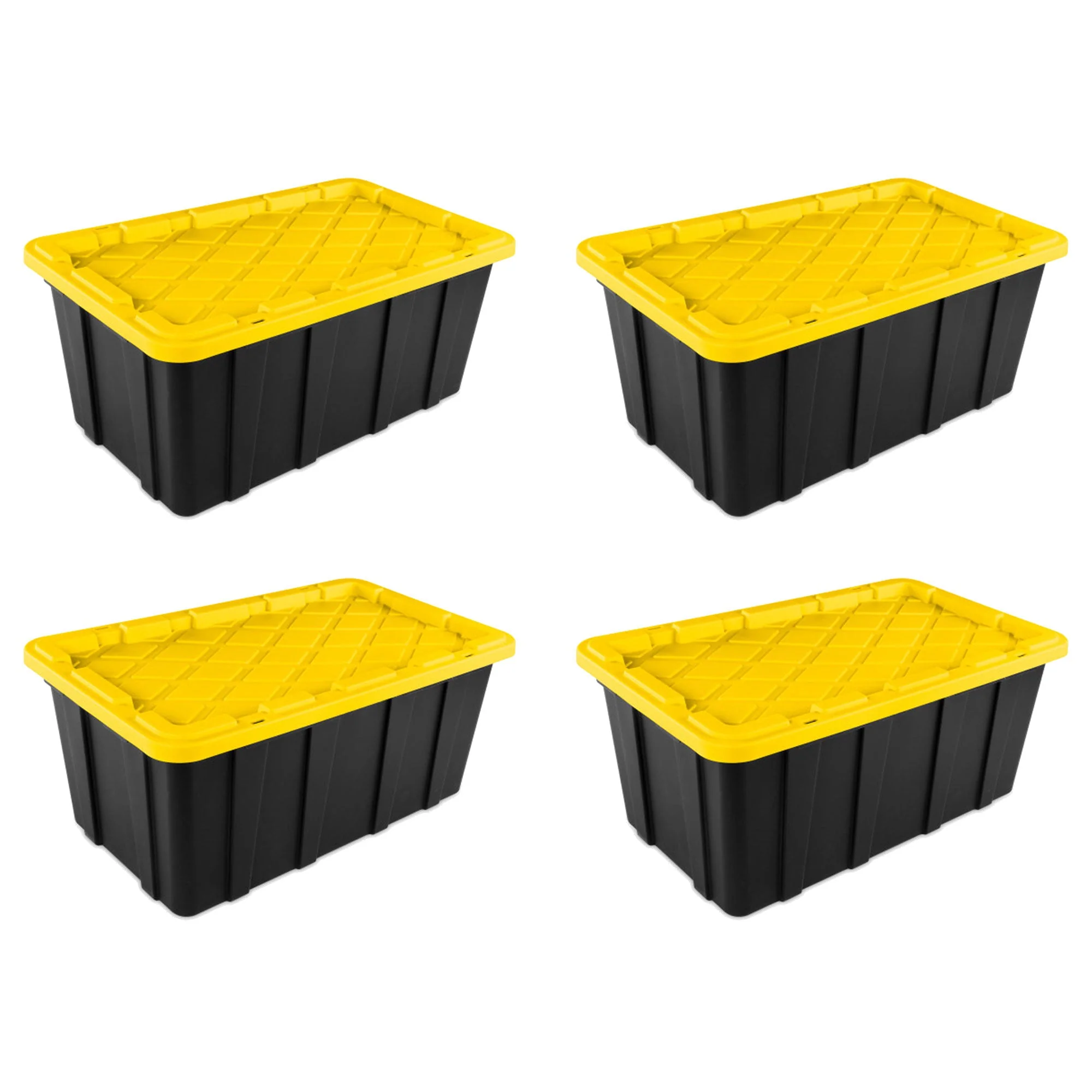 Sterilite 38 Gallon Industrial Stackable Storage Tote Lidded Containers, 4 Pack - Image 2