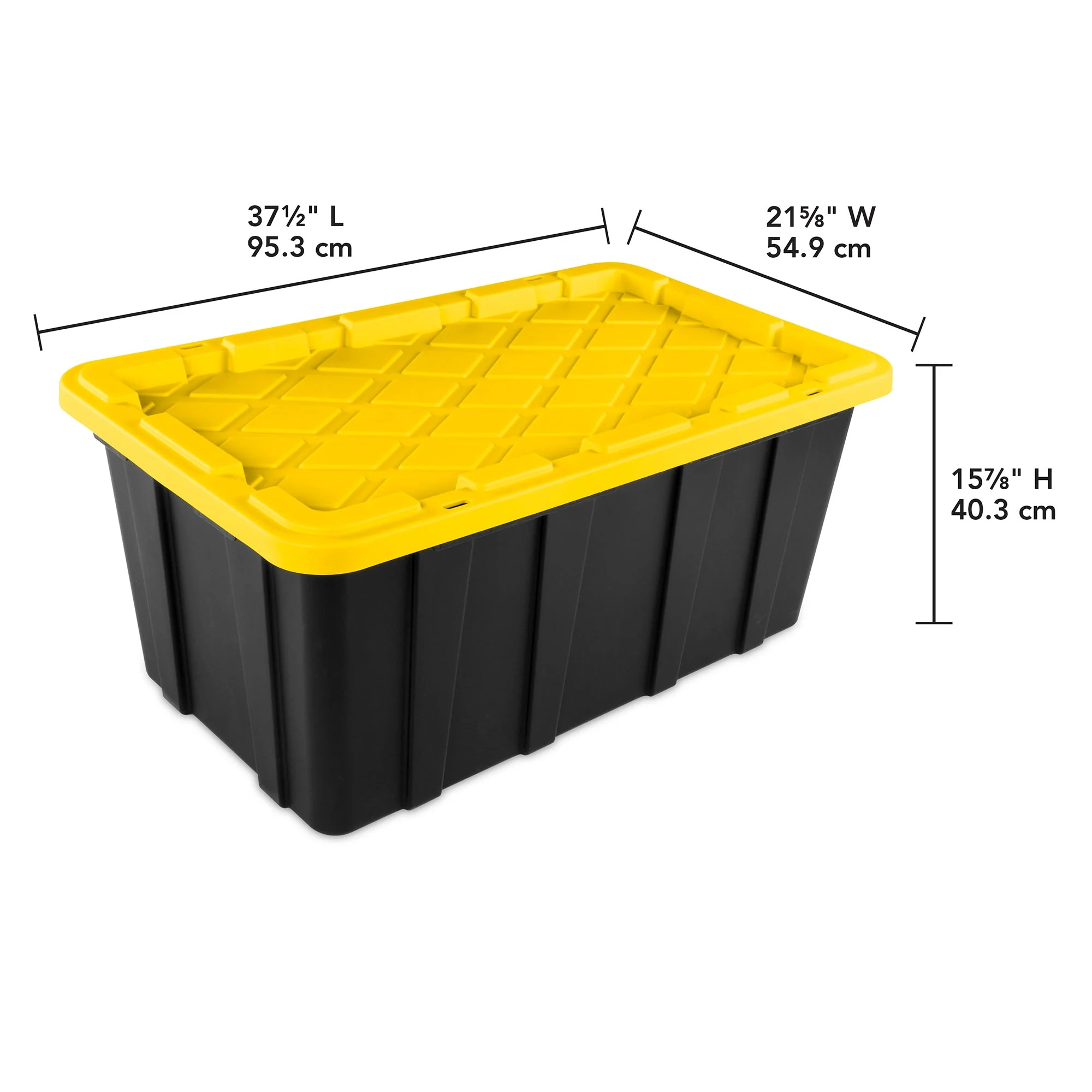 Sterilite 38 Gallon Industrial Stackable Storage Tote Lidded Containers, 4 Pack - Image 3
