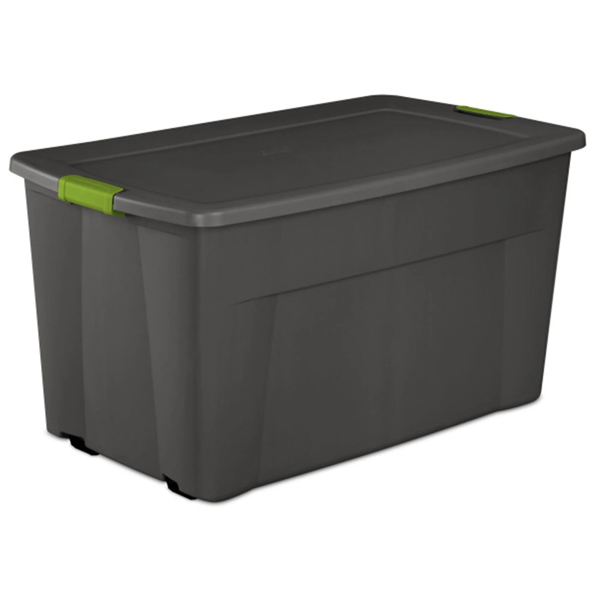 Sterilite 45 Gallon Plastic Stackable Storage Tote w/ Lid & Wheels, Grey, 8 Pack - Image 2