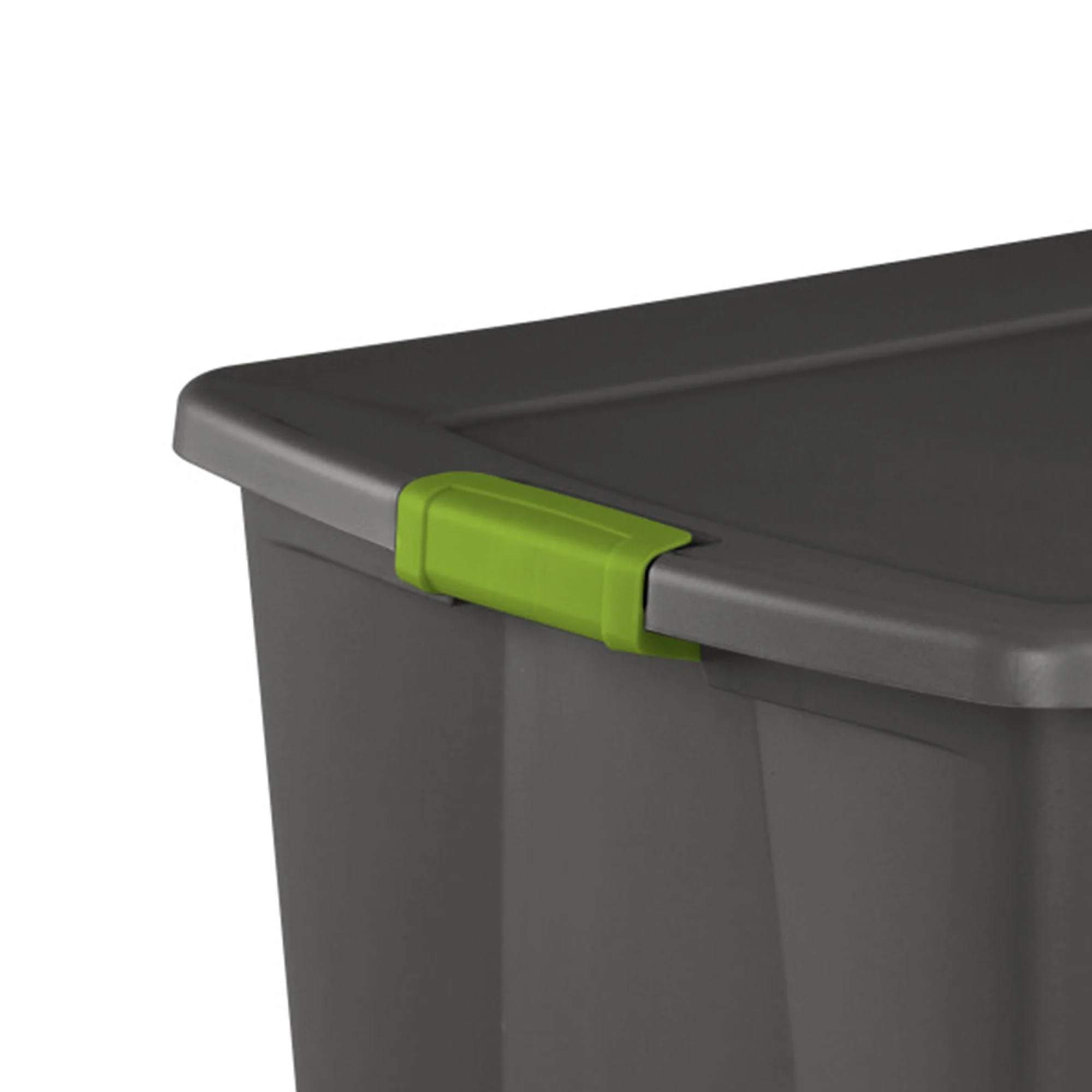 Sterilite 45 Gallon Plastic Stackable Storage Tote w/ Lid & Wheels, Grey, 8 Pack - Image 7