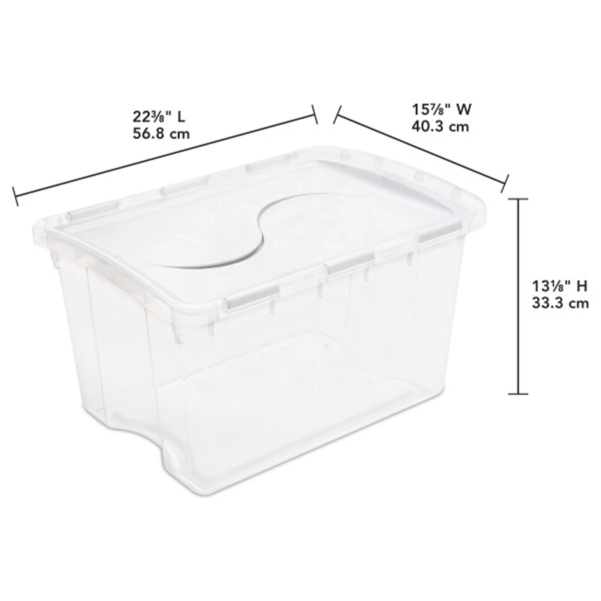Sterilite 48 Qt Hinged Lid Storage Box Plastic Stackable Bin with Lid, 18 Pack - Image 2