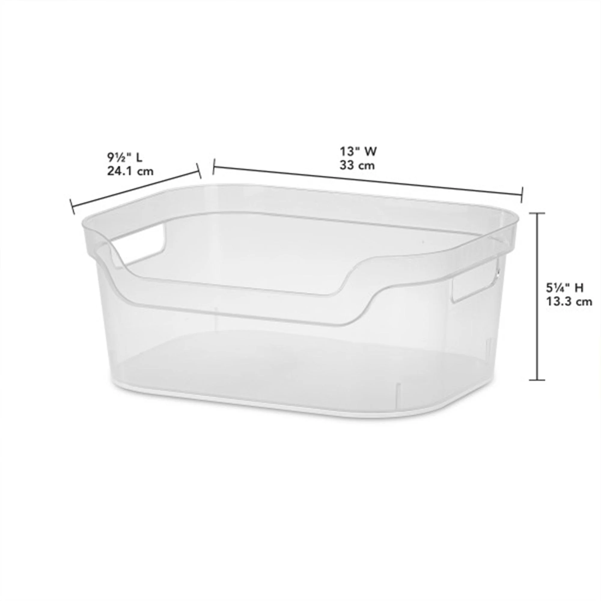 Sterilite 5.25 x 9.5 x 13 In Open Storage Bin with Carry Handles, 8 Pack, Clear - Image 2