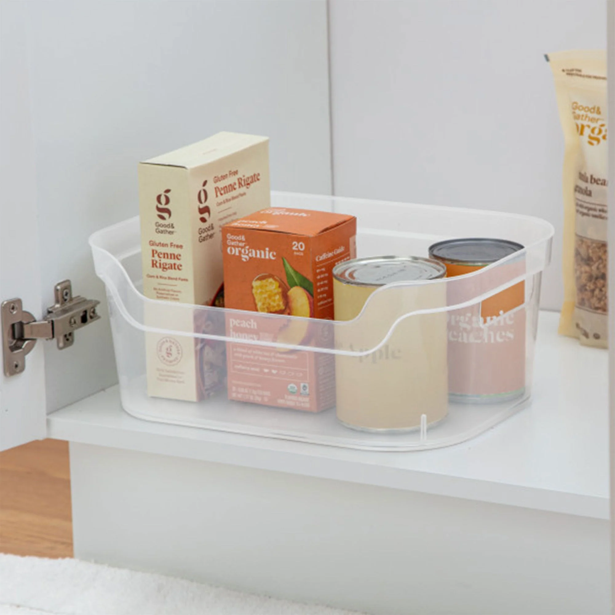 Sterilite 5.25x9.5x13 Inch Open Storage Bin w/ Carry Handles, Clear (16 Pack) - Image 8