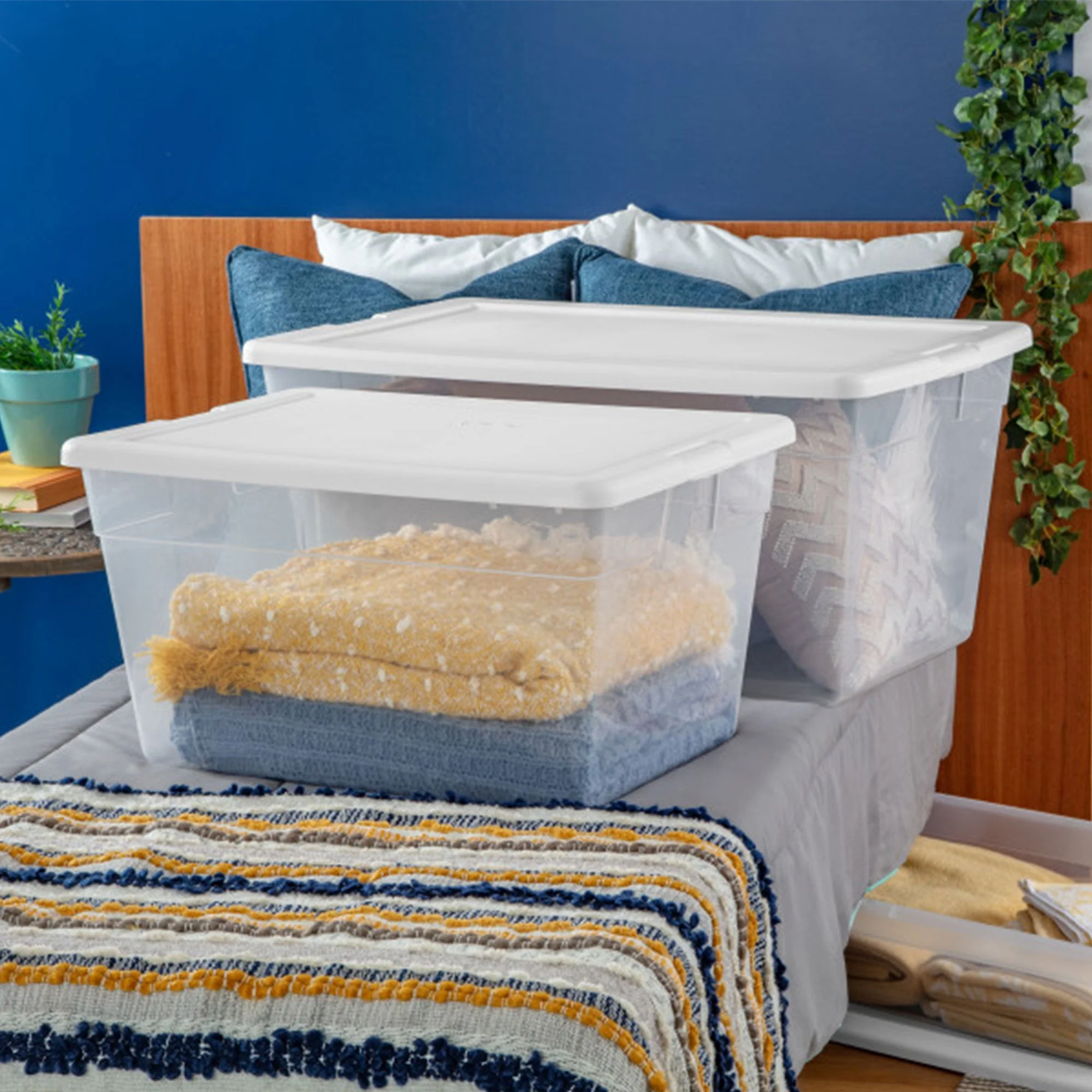 Sterilite 56 Quart Clear Plastic Storage Container Box and Latching Lid, 32 Pack - Image 4