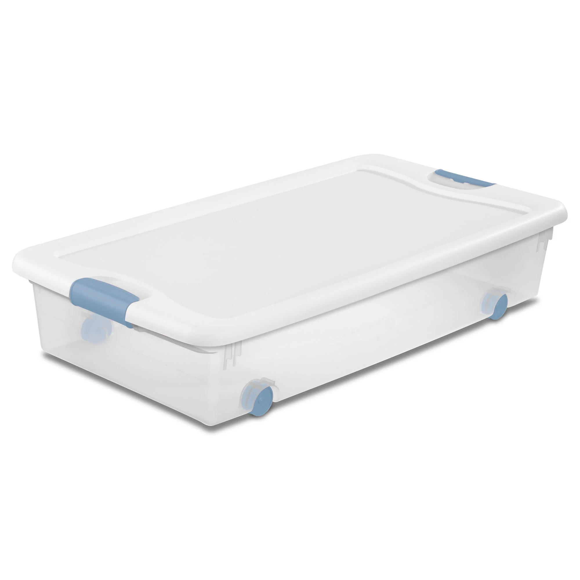 Sterilite 56 Quart Latching Stackable Wheeled Storage Container w/ Lid (12 Pack) - Image 9