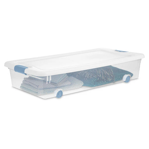 Sterilite 56 Quart Latching Stackable Wheeled Storage Container w/ Lid, (4 Pack) - Image 12