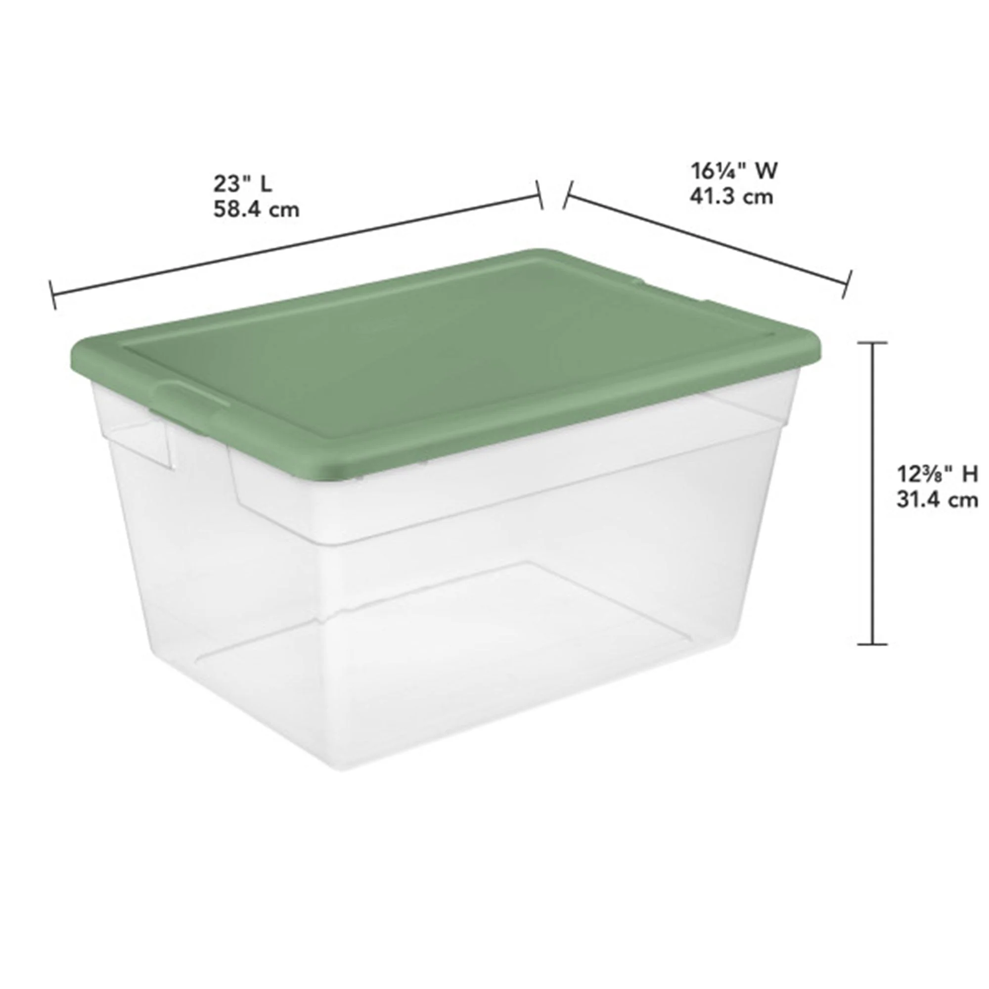 Sterilite 56 Quart Plastic Stackable Storage Container Tote, Crisp Green, 8 Pack - Image 3