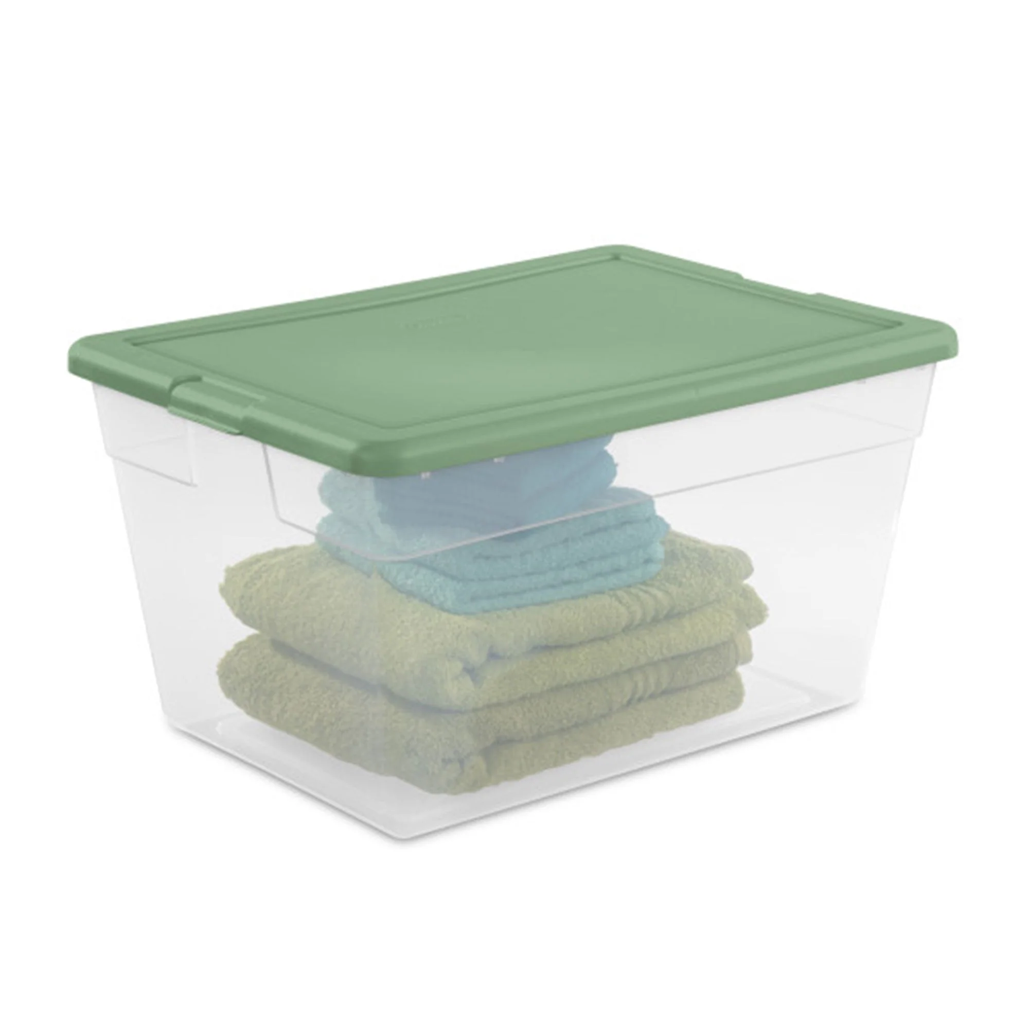 Sterilite 56 Quart Plastic Stackable Storage Container Tote, Crisp Green, 8 Pack - Image 9