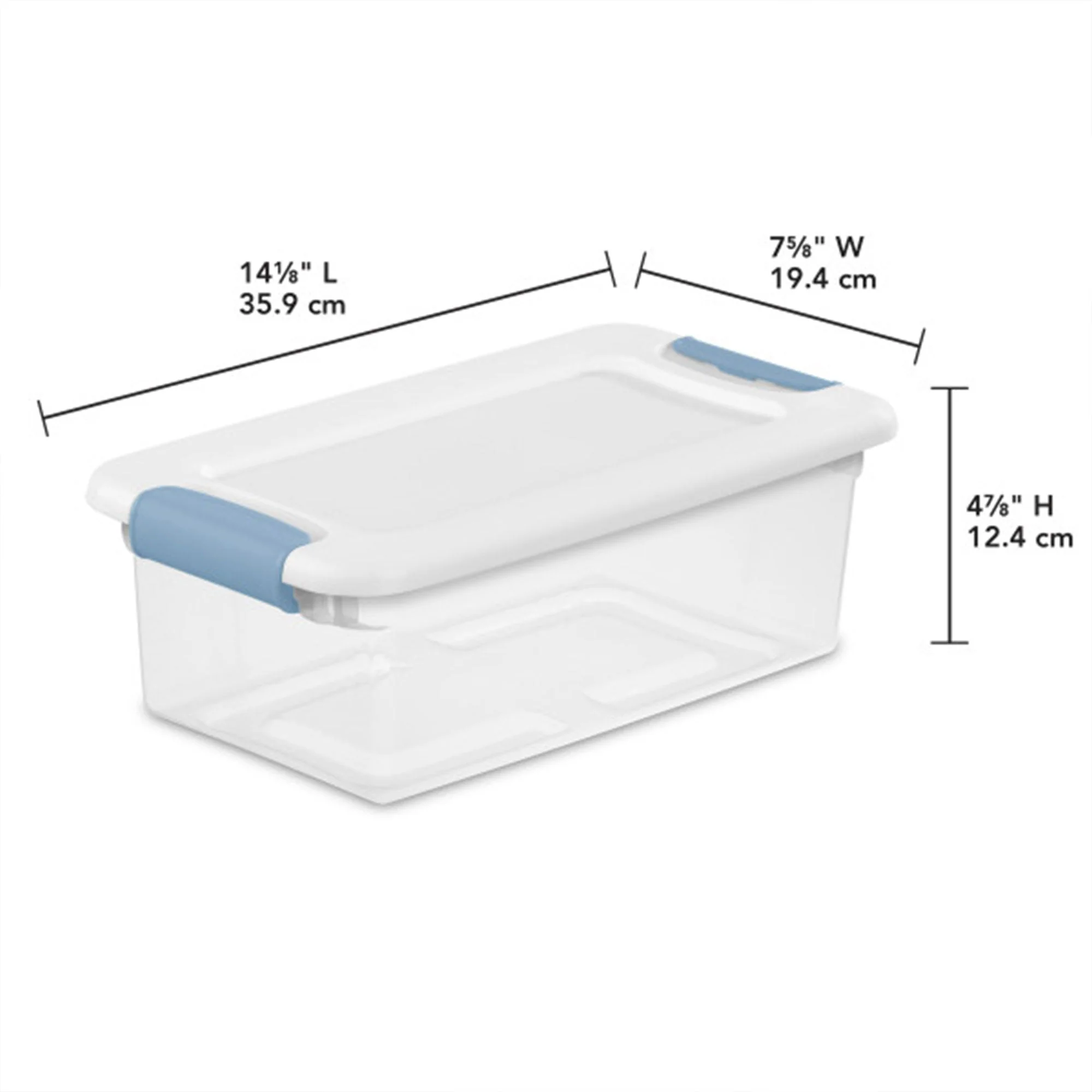 Sterilite 6 Qt. Plastic Stackable Storage Box with Latching Lid, Clear (12 Pack) - Image 2
