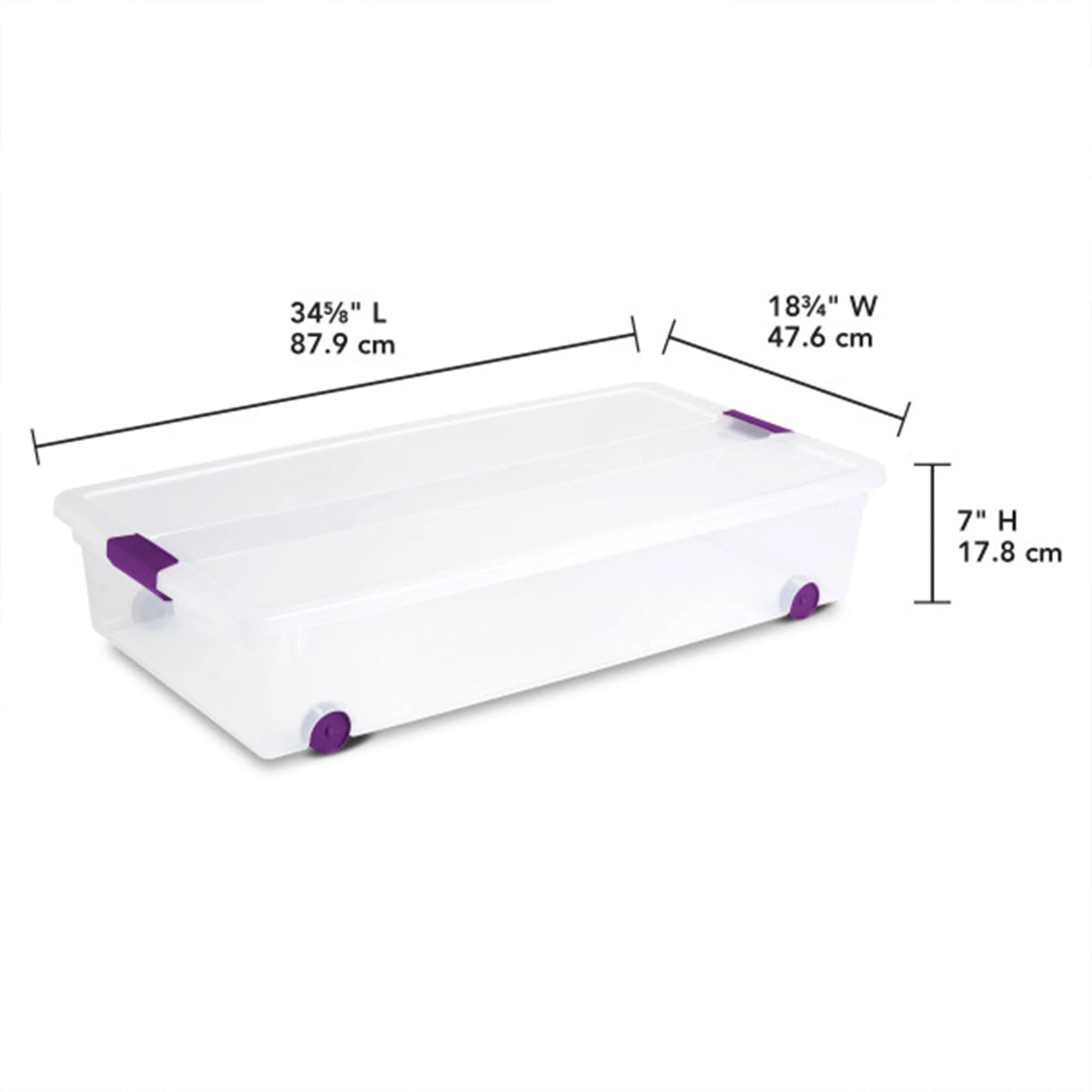 Sterilite 60 Quart ClearView Latch Lid Wheeled Underbed Storage Tote, (16 Pack) - Image 3