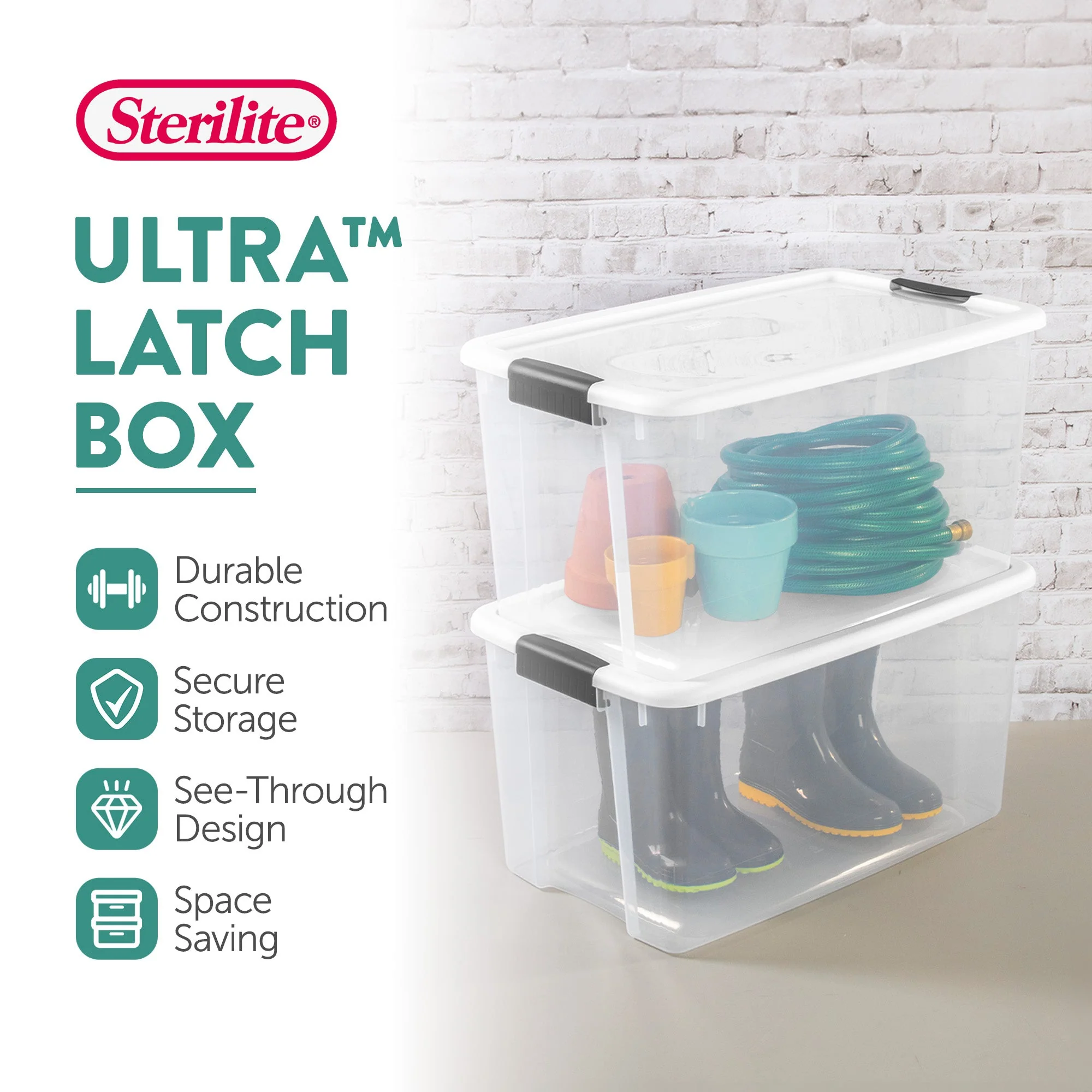Sterilite 70 Quart Ultra Latch Storage Box (4 Pack) & 64 Qt. Container (6 Pack) - Image 5