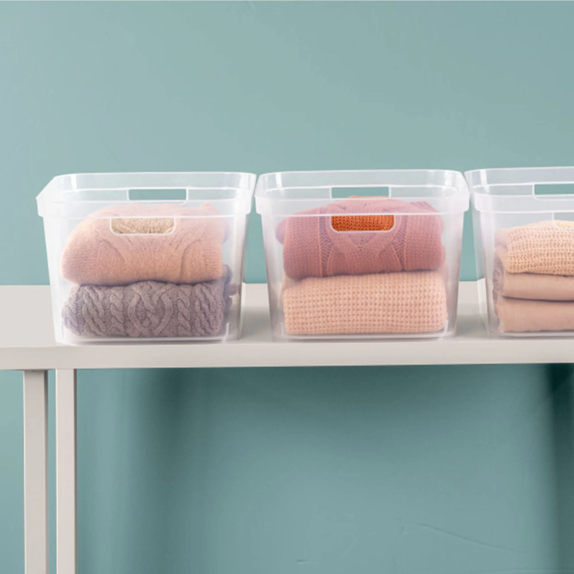 Sterilite 8.25x12.25x15 In Storage Bin w/ Carry Through Handles, Clear (18 Pack) - Image 6