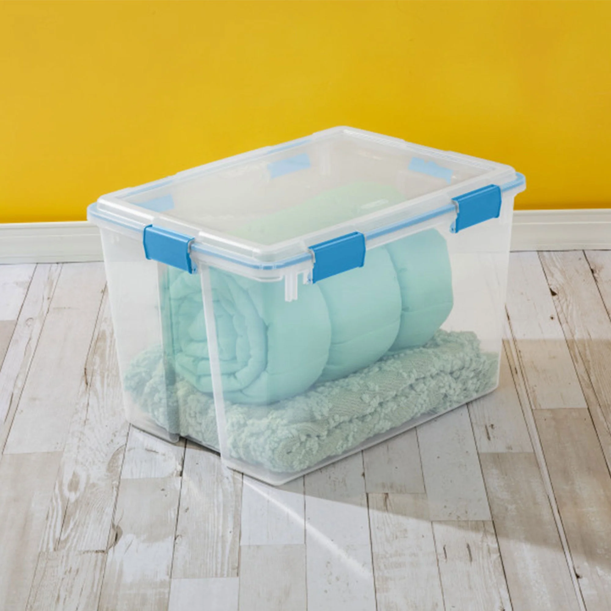 Sterilite 80 Quart Gasket Box, Stackable Storage Bin with Latching Lid, 4 Pack - Image 5