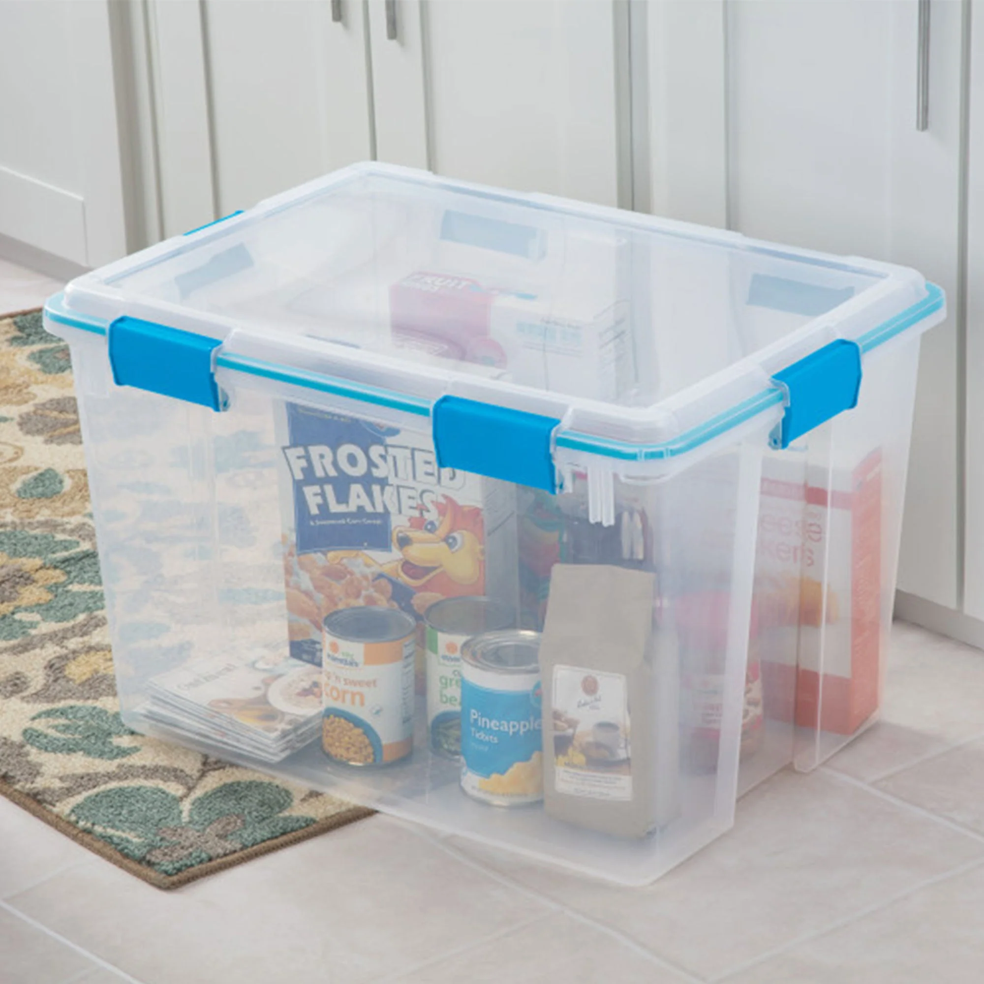 Sterilite 80 Quart Gasket Box, Stackable Storage Bin with Latching Lid, 4 Pack - Image 6