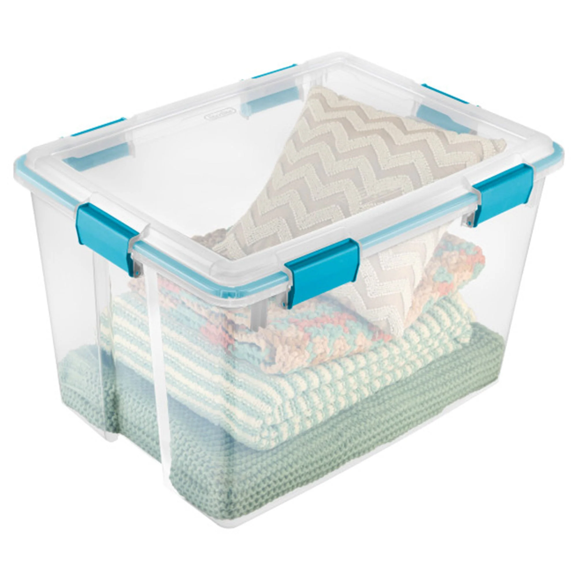 Sterilite 80 Quart Gasket Box, Stackable Storage Bin with Latching Lid, 4 Pack - Image 8