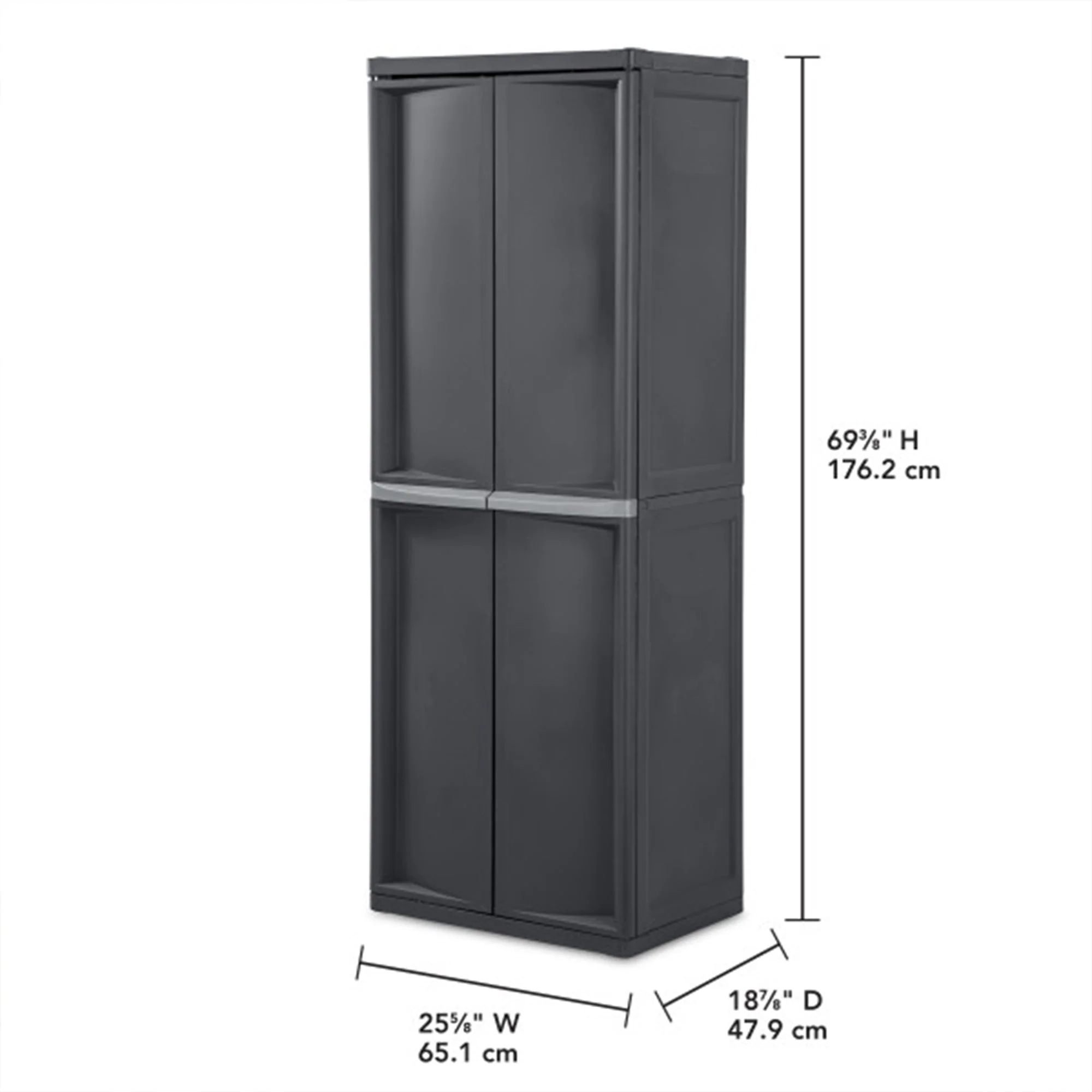 Sterilite Adjustable 4-Shelf Storage Cabinet With Doors, Gray | 01423V01 - Image 2