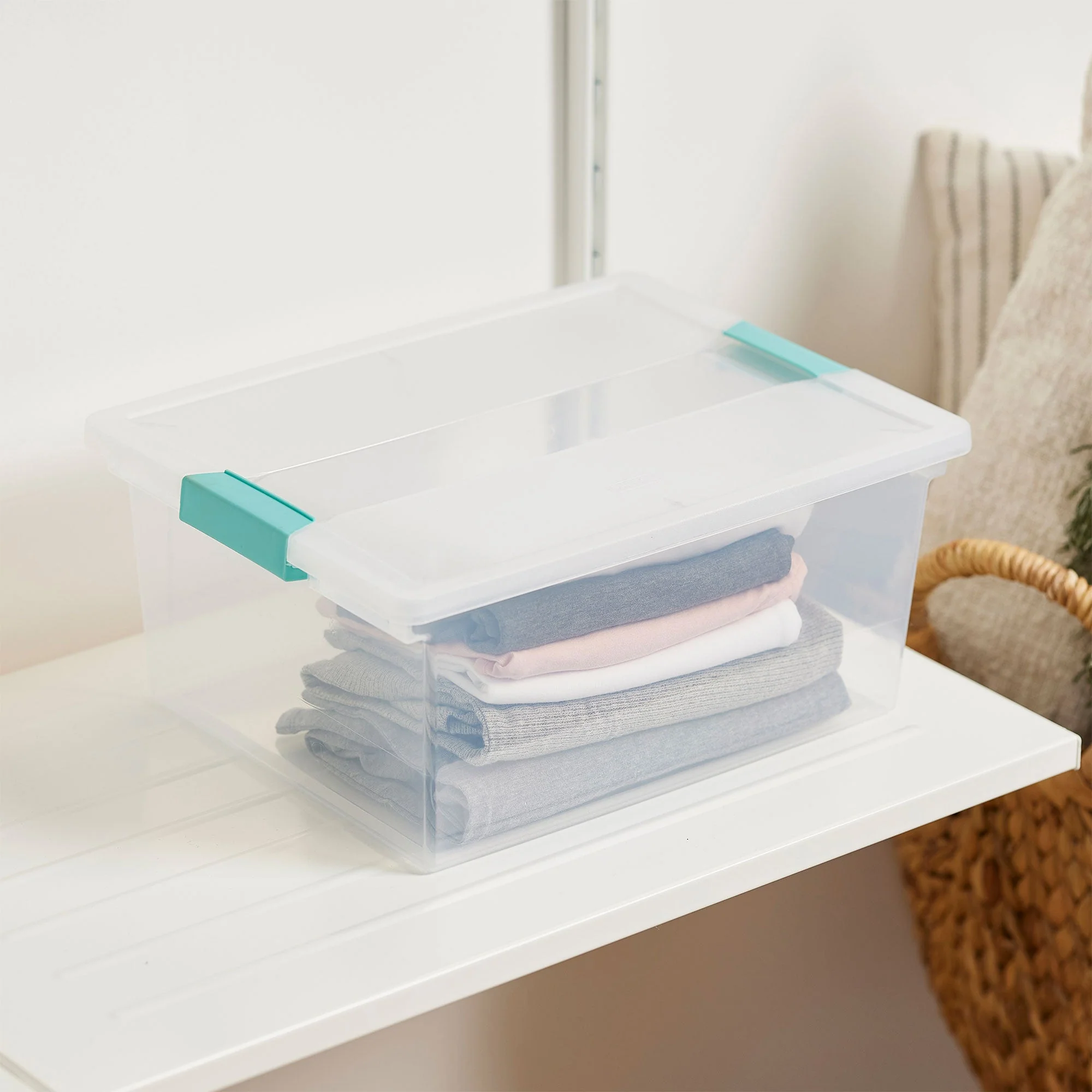 Sterilite Clear Medium Storage Tote, 12 Pack, and Large Storage Tote, 12 Pack - Image 5