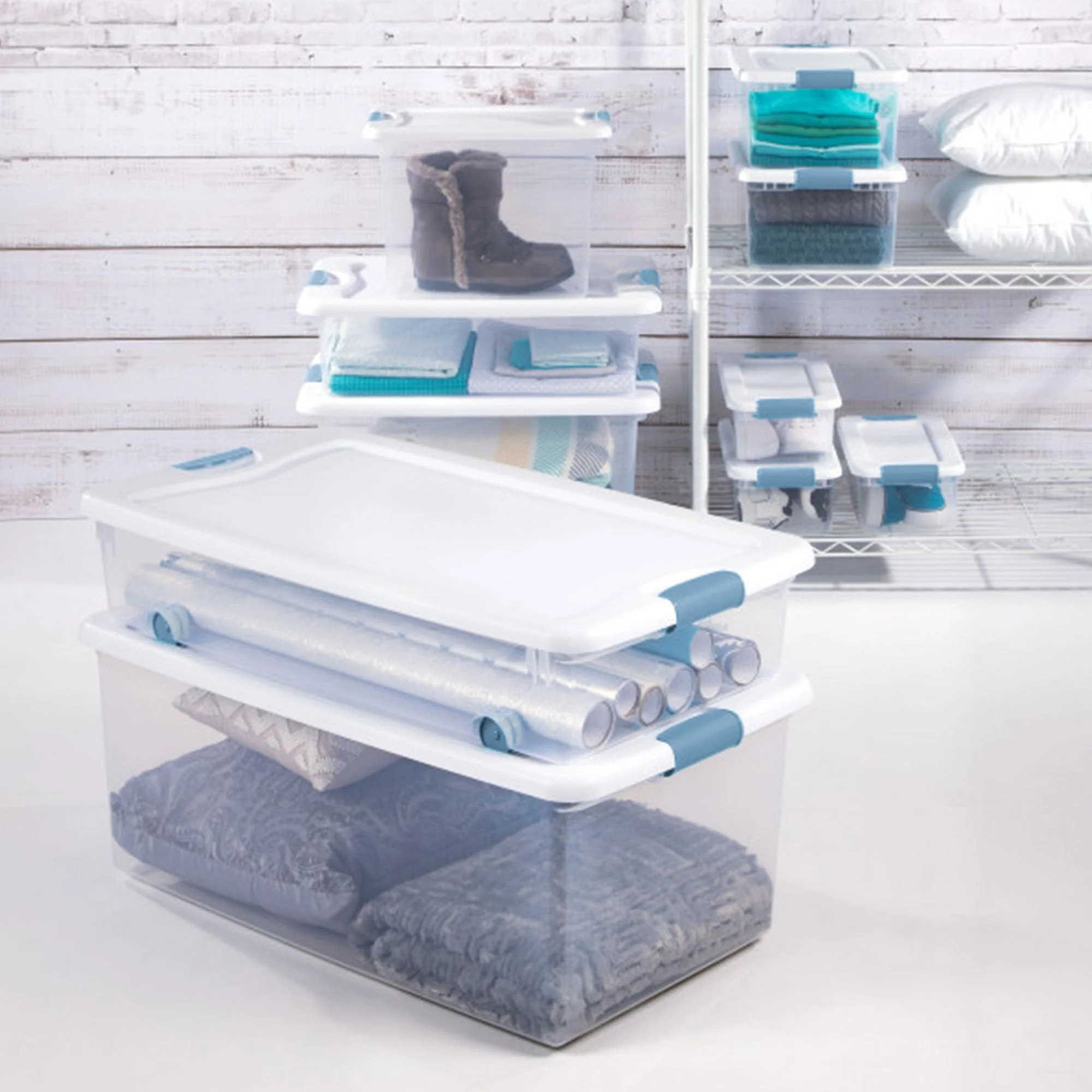 Sterilite Clear Plastic 6 Quart Storage Box Container with Latching Lid, 24 Pack - Image 6