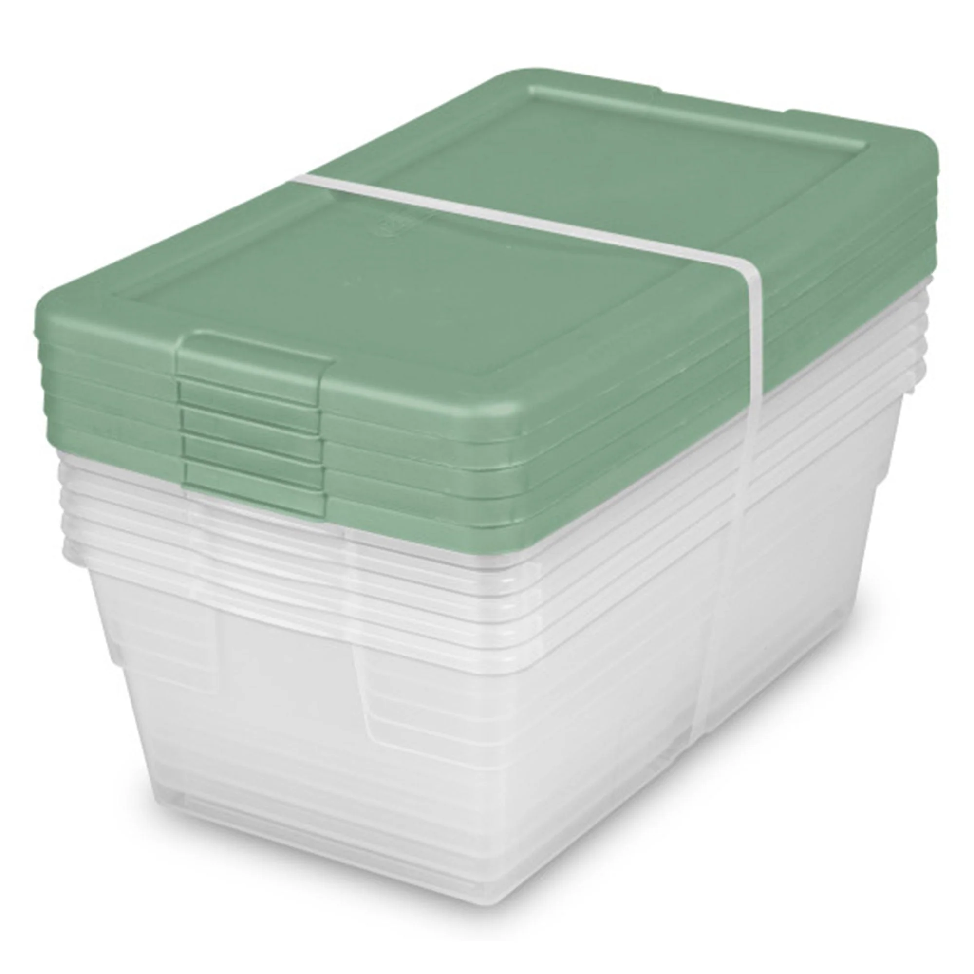 Sterilite Clear Stackable 6 Qt Storage Tote Box Container, Crisp Green (30 Pack) - Image 11