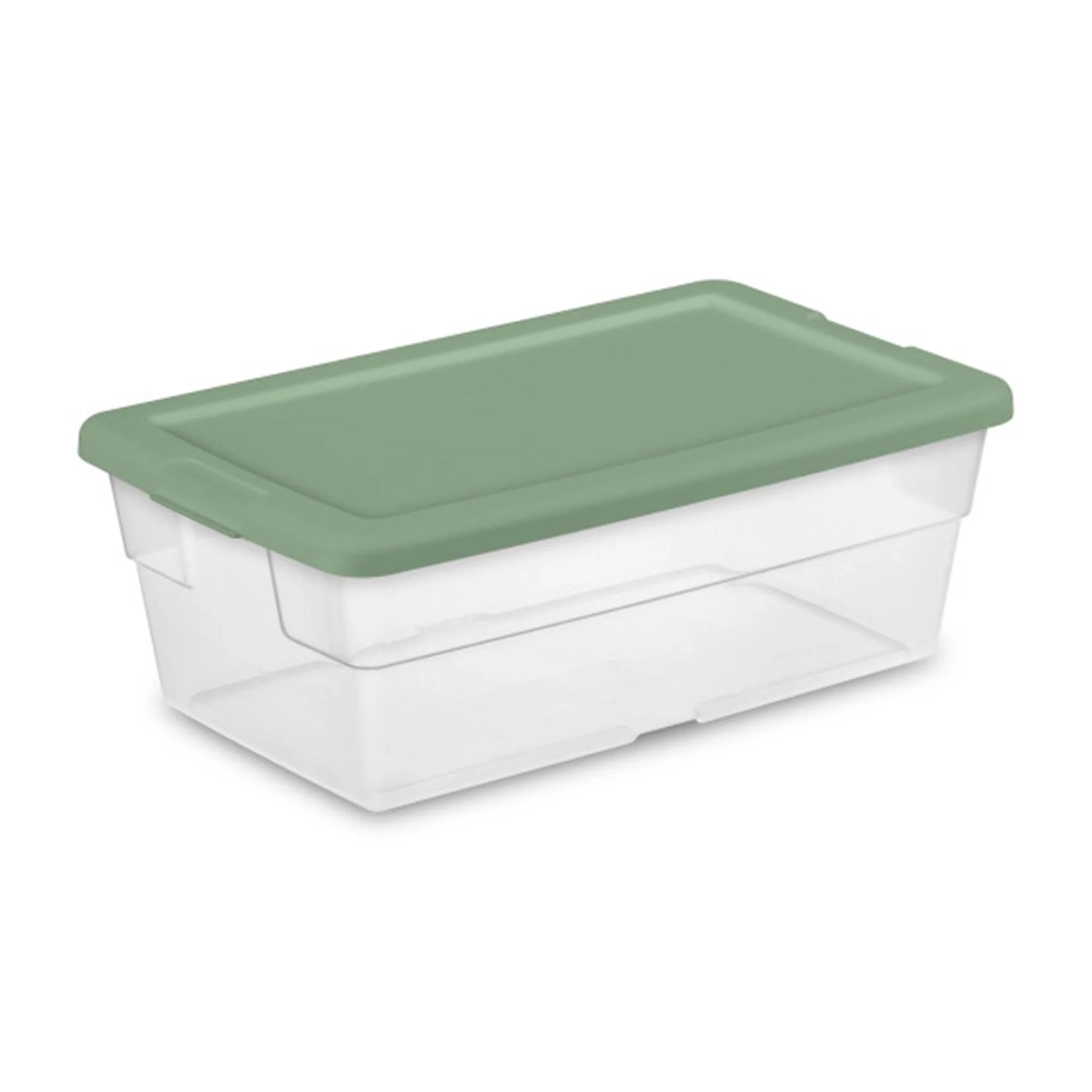 Sterilite Clear Stackable 6 Qt Storage Tote Box Container, Crisp Green (30 Pack) - Image 2