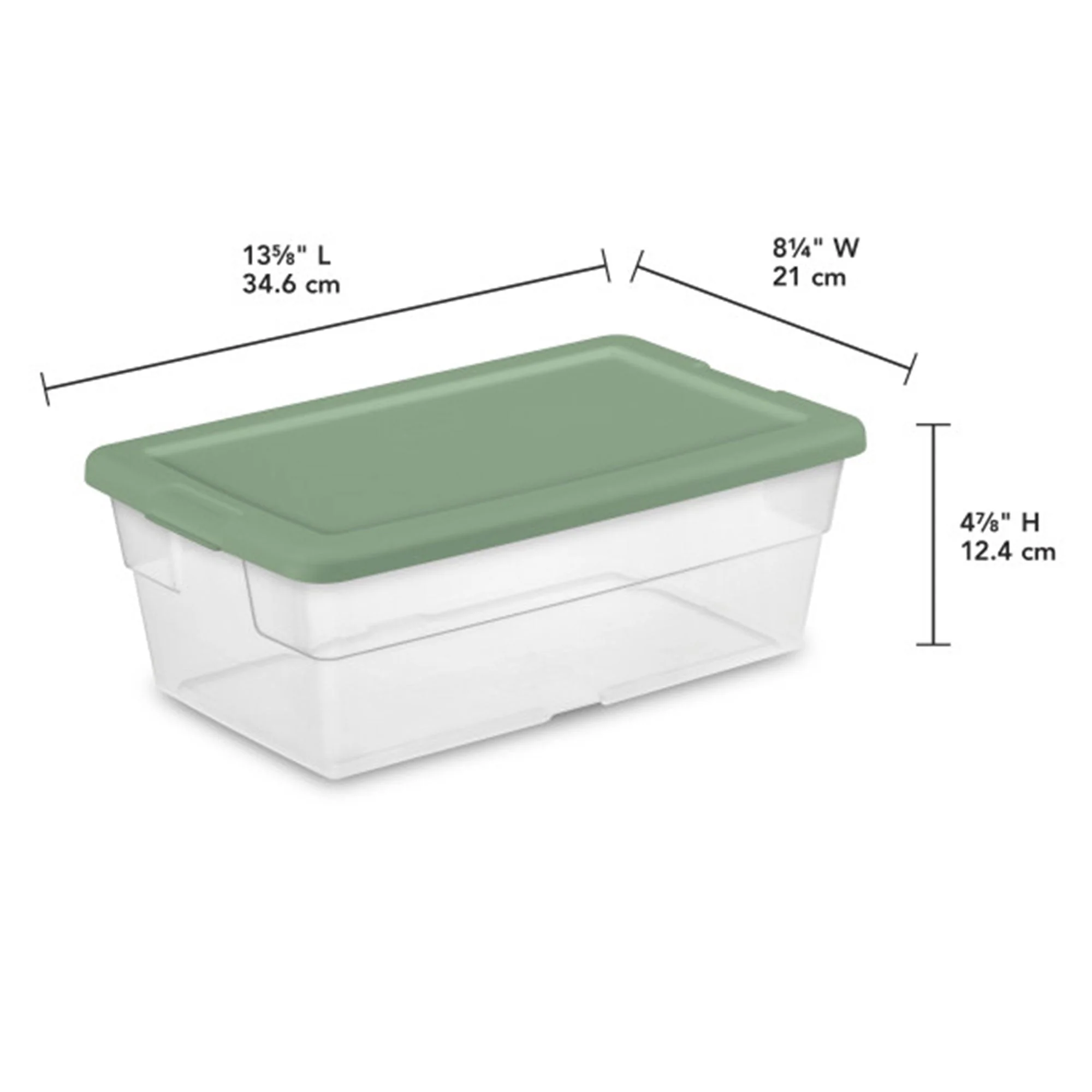 Sterilite Clear Stackable 6 Qt Storage Tote Box Container, Crisp Green (30 Pack) - Image 3