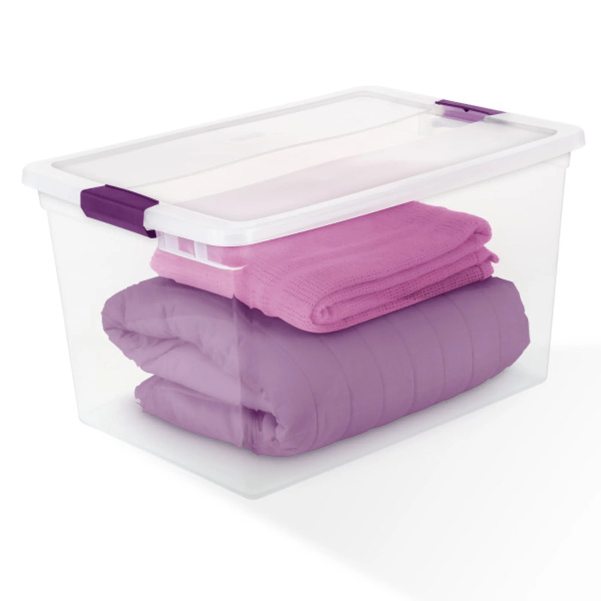 Sterilite ClearView 66 Quart Plastic Stacking Storage Tote w/ Latch Lid, 24 Pack - Image 8