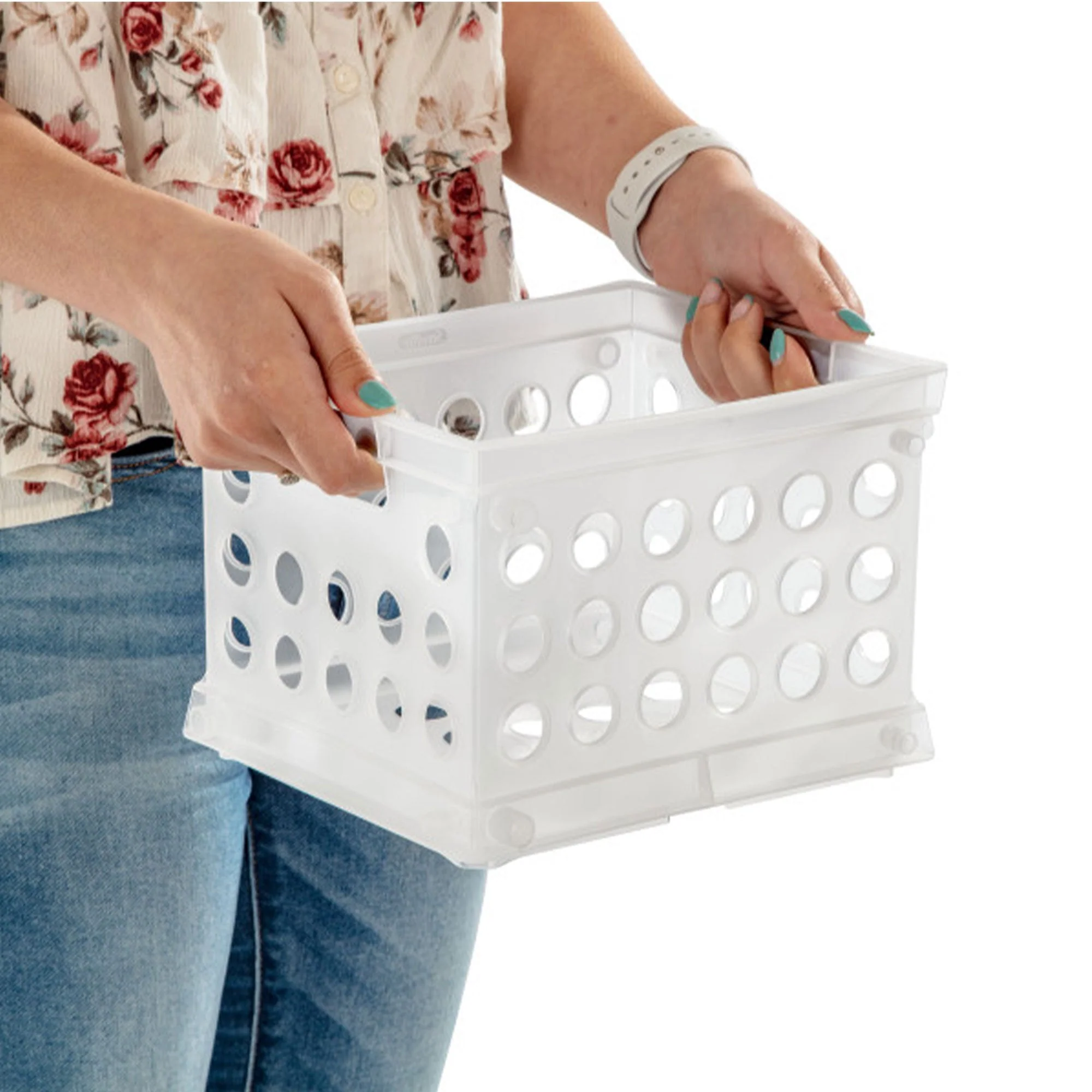 Sterilite Convenient Mini Square Small Storage Organizing Crate, Clear (12 Pack) - Image 4