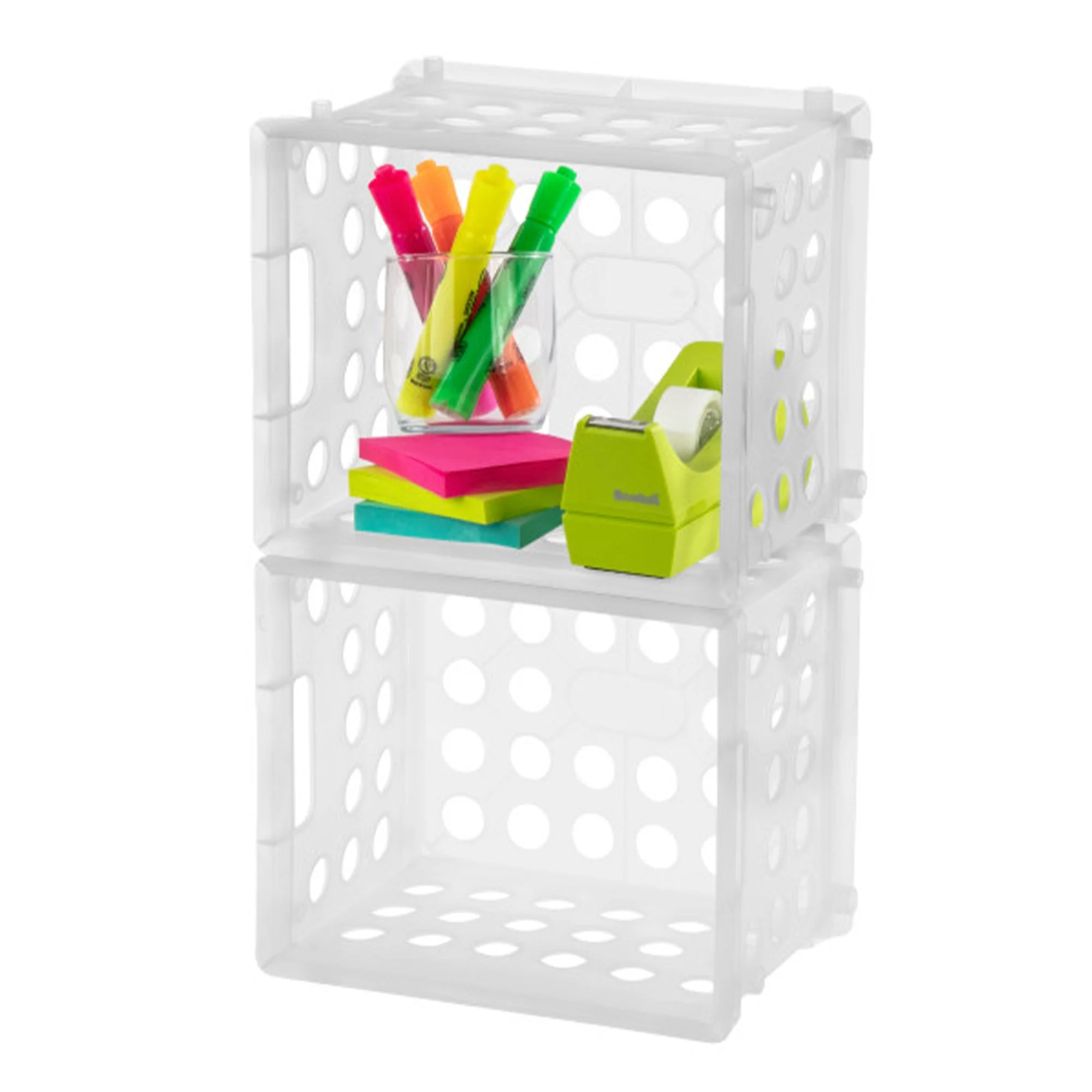 Sterilite Convenient Mini Square Small Storage Organizing Crate, Clear (12 Pack) - Image 9