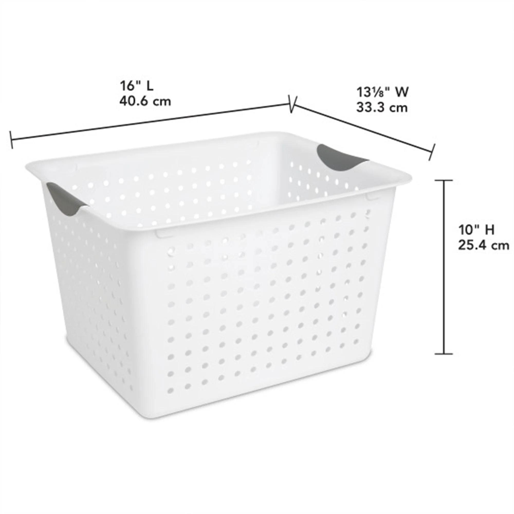 Sterilite Deep Ultra Plastic Storage Bin Organizer Basket with Handles (18 Pack) - Image 4