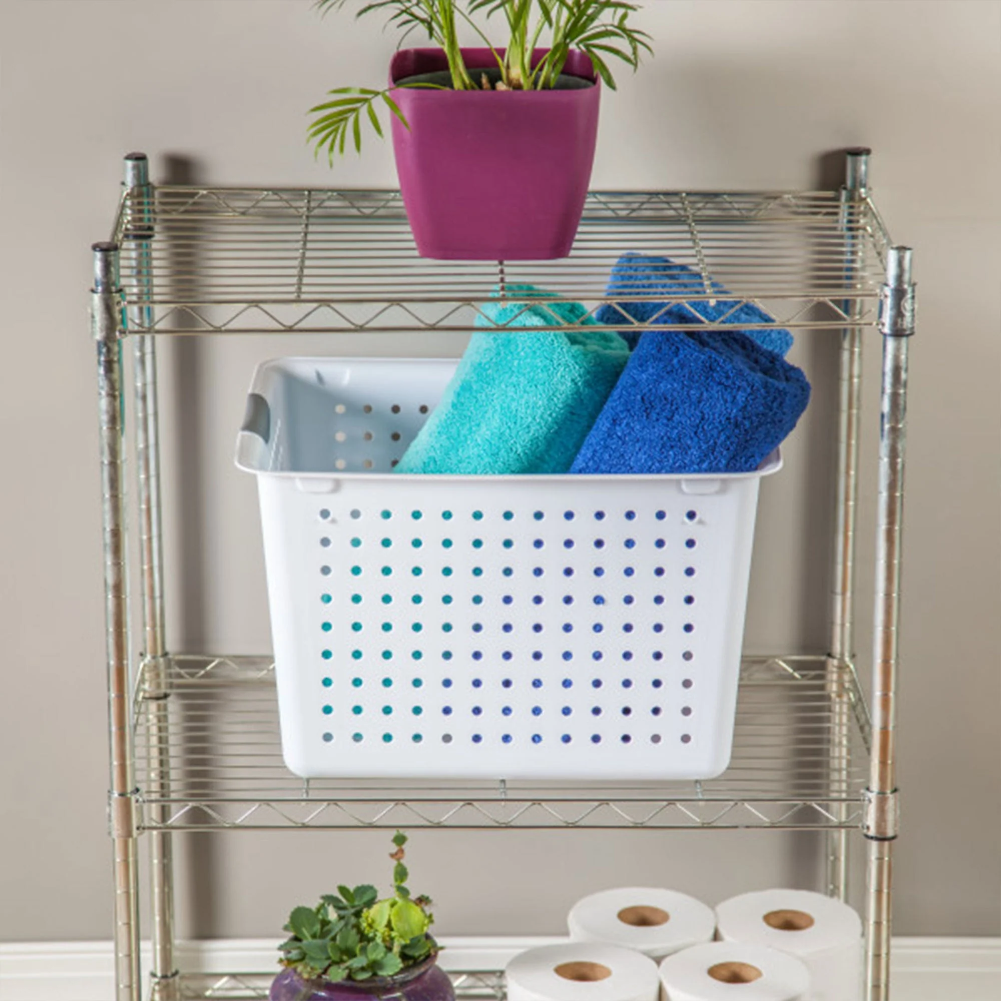Sterilite Deep Ultra Plastic Storage Bin Organizer Basket with Handles (18 Pack) - Image 7