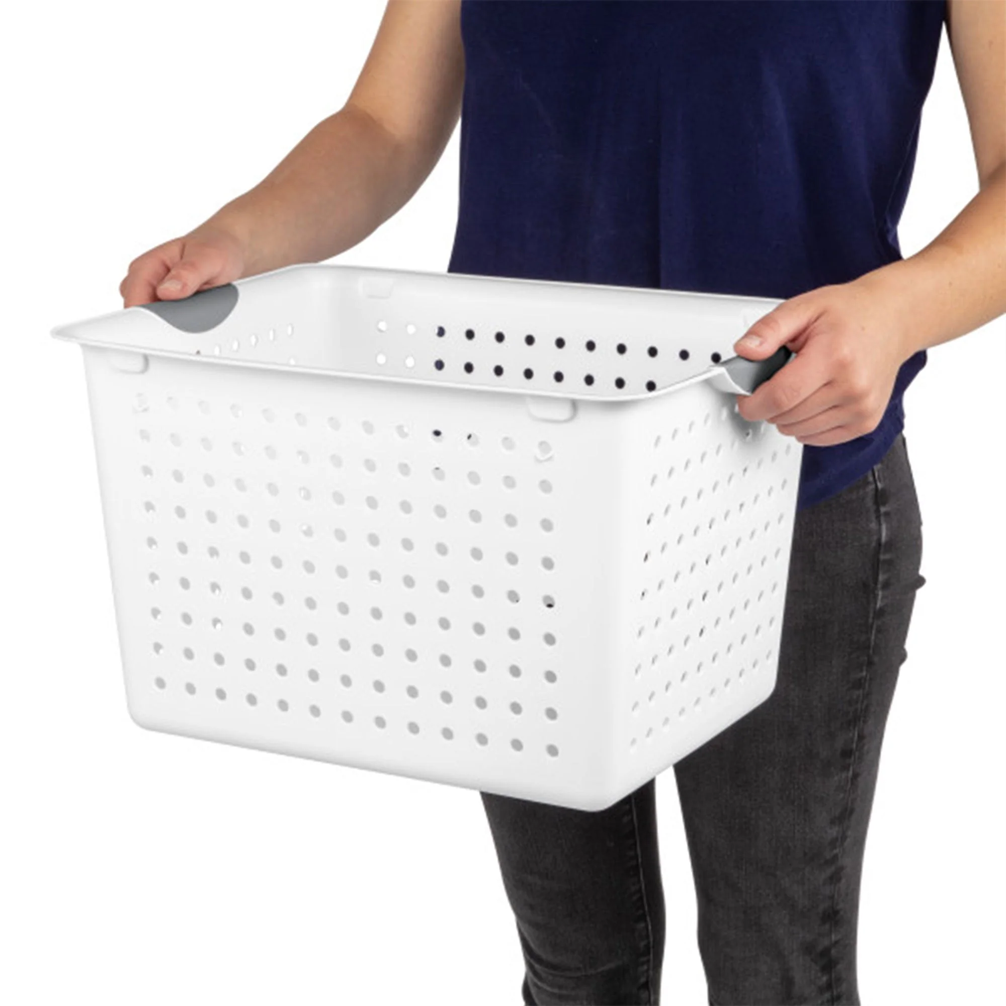 Sterilite Deep Ultra Plastic Storage Bin Organizer Basket with Handles (18 Pack) - Image 9