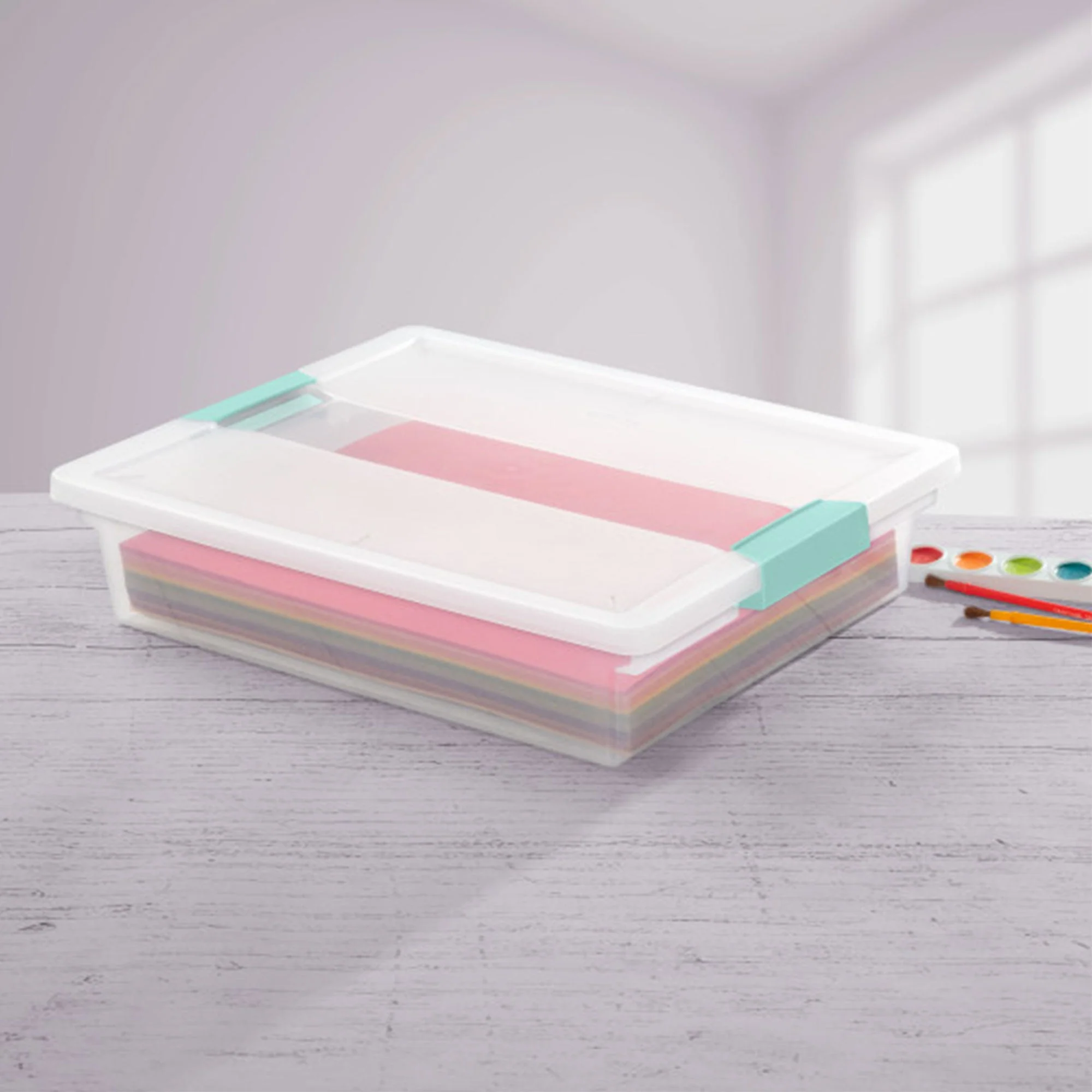 Sterilite Large Clear Plastic Stackable Storage Bin w/ Clear Latch Lid, 18 Pack - Image 11