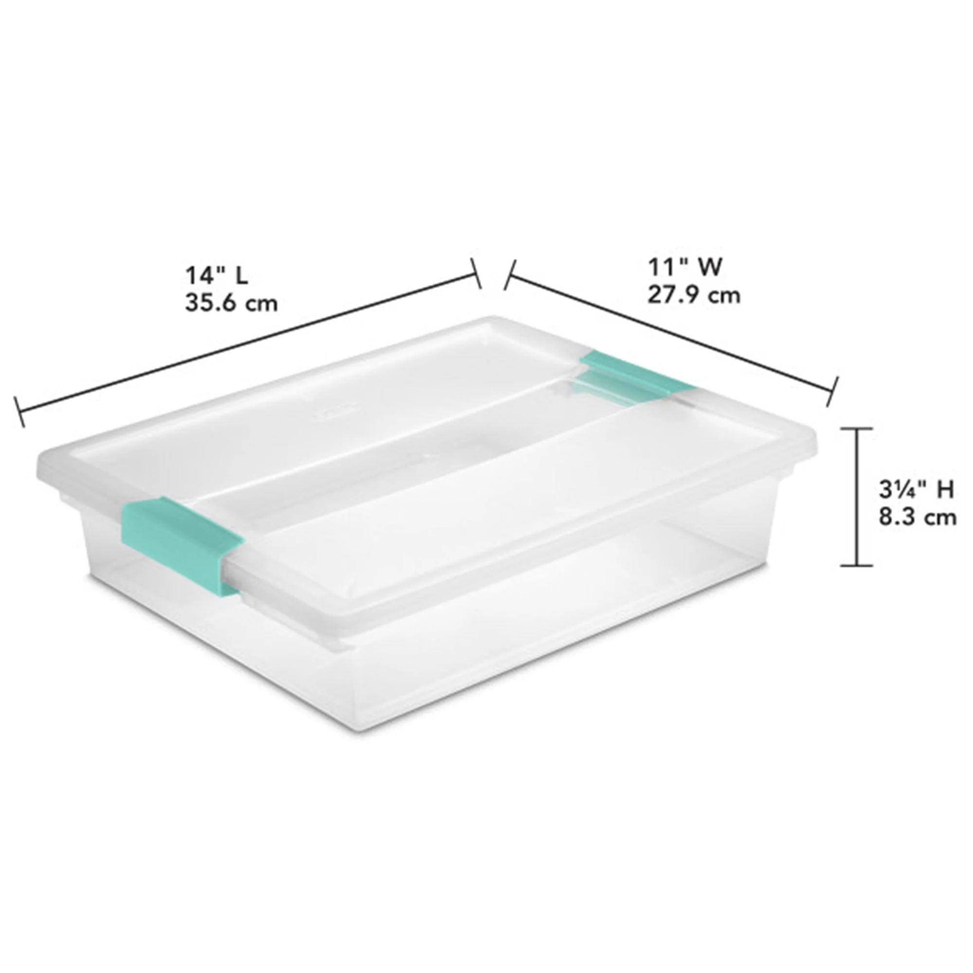 Sterilite Large Clear Plastic Stackable Storage Bin w/ Clear Latch Lid, 18 Pack - Image 3