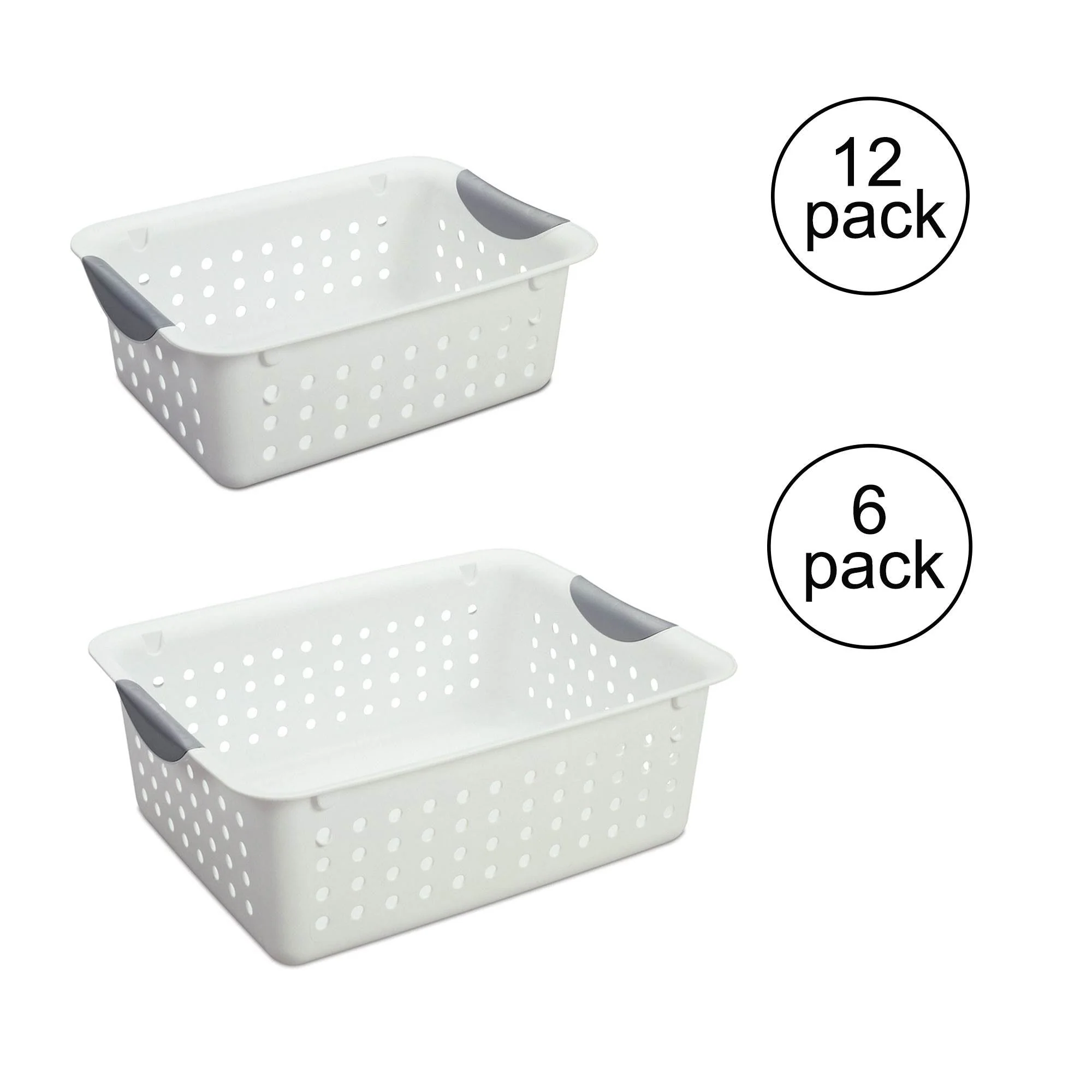 Sterilite Medium & Small Ultra Plastic Storage Bin Organizer Basket (18 Pack) - Image 2