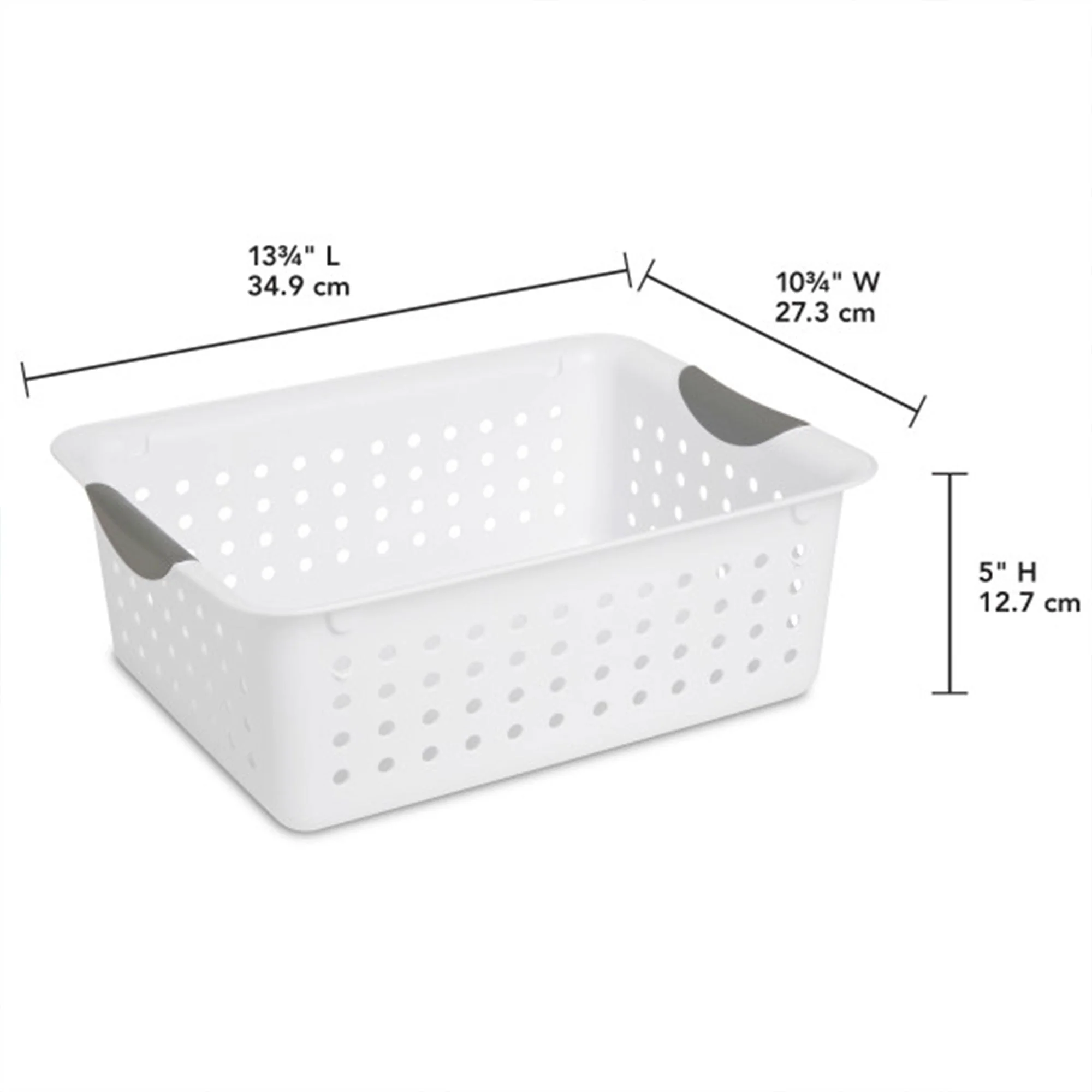 Sterilite Medium Ultra Plastic Storage Organizer Basket with Handles, (12 Pack) - Image 2