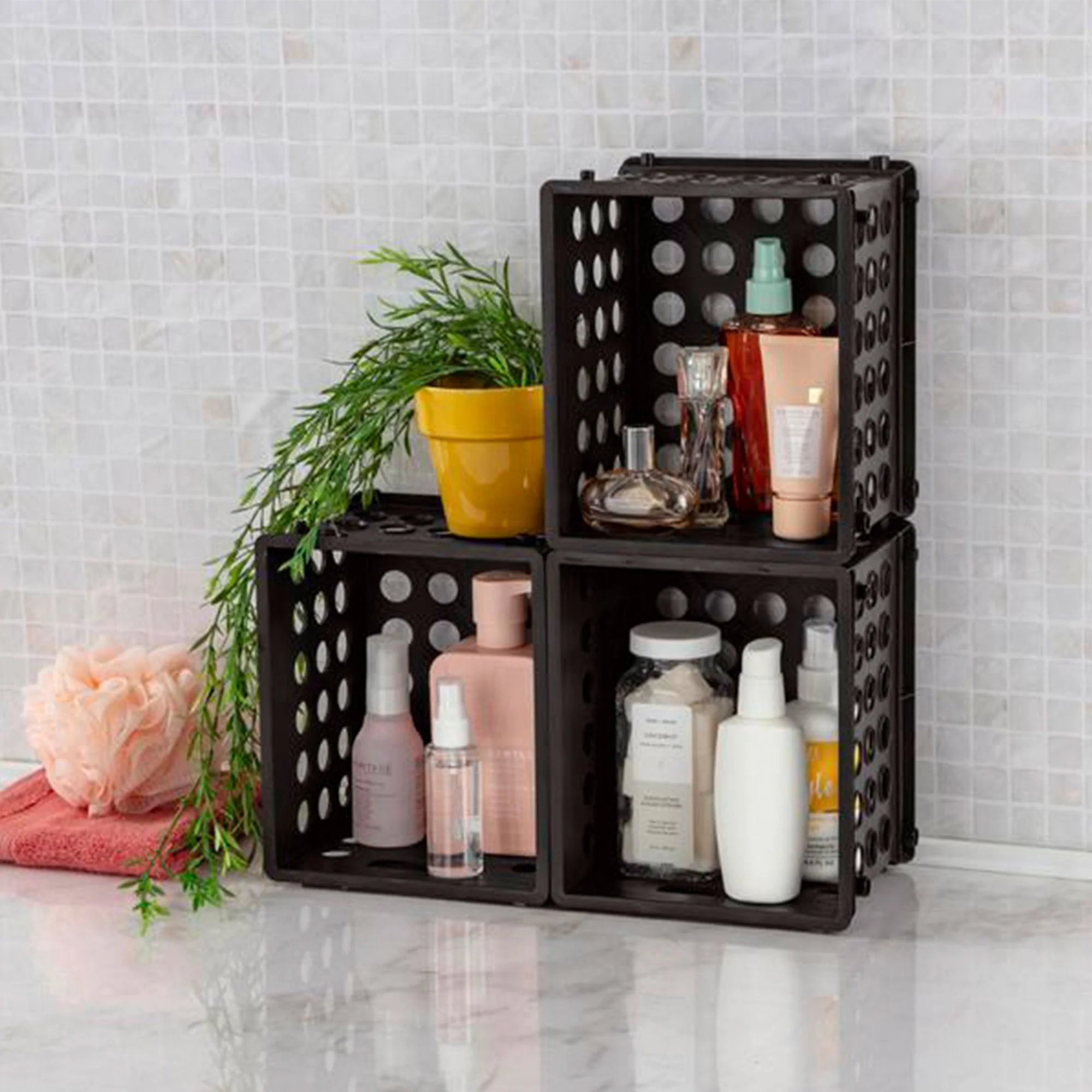Sterilite Mini Crate Stackable Plastic Storage Bin Organizer w/ Handles, 12 Pack - Image 6