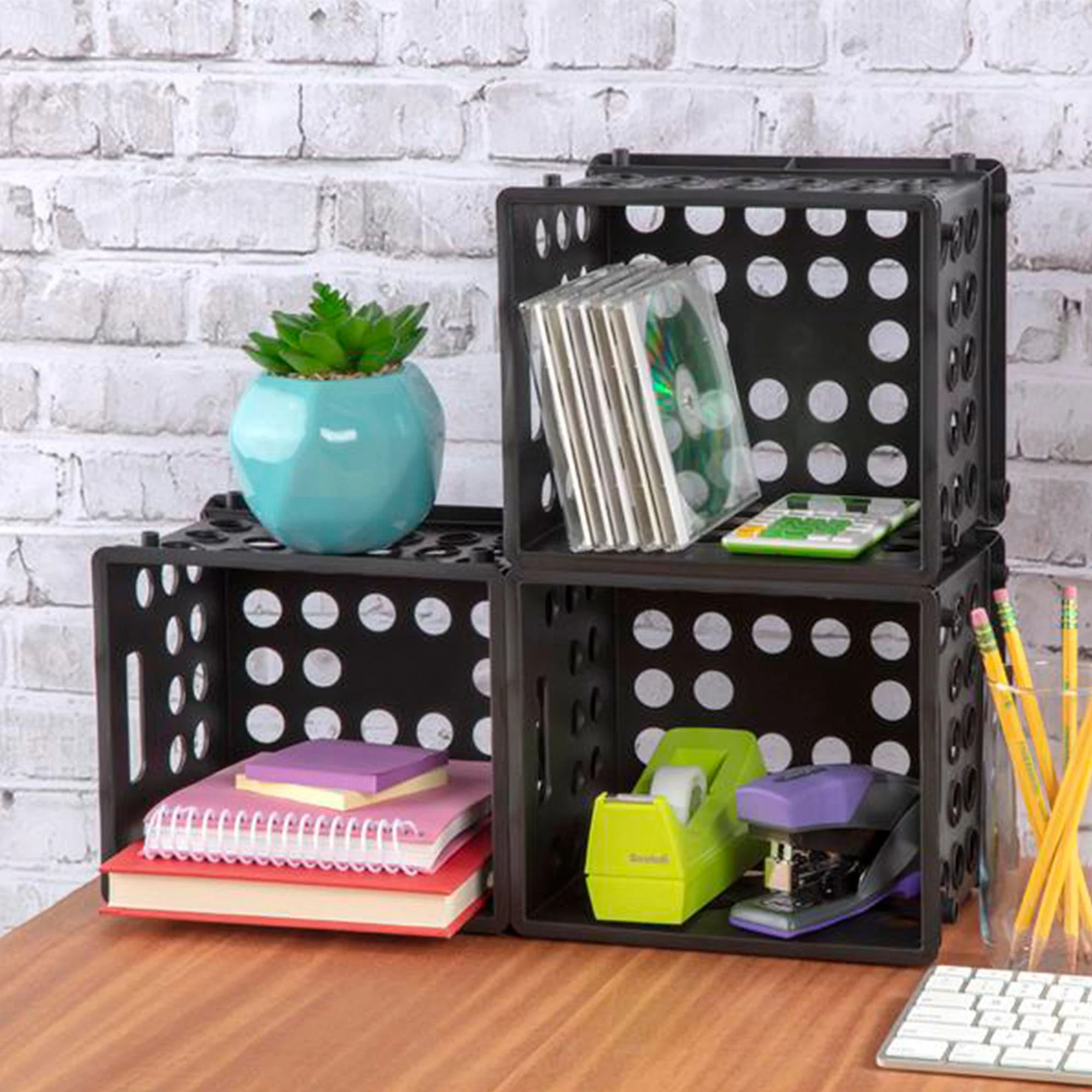 Sterilite Mini Crate Stackable Plastic Storage Bin Organizer w/ Handles, 12 Pack - Image 8
