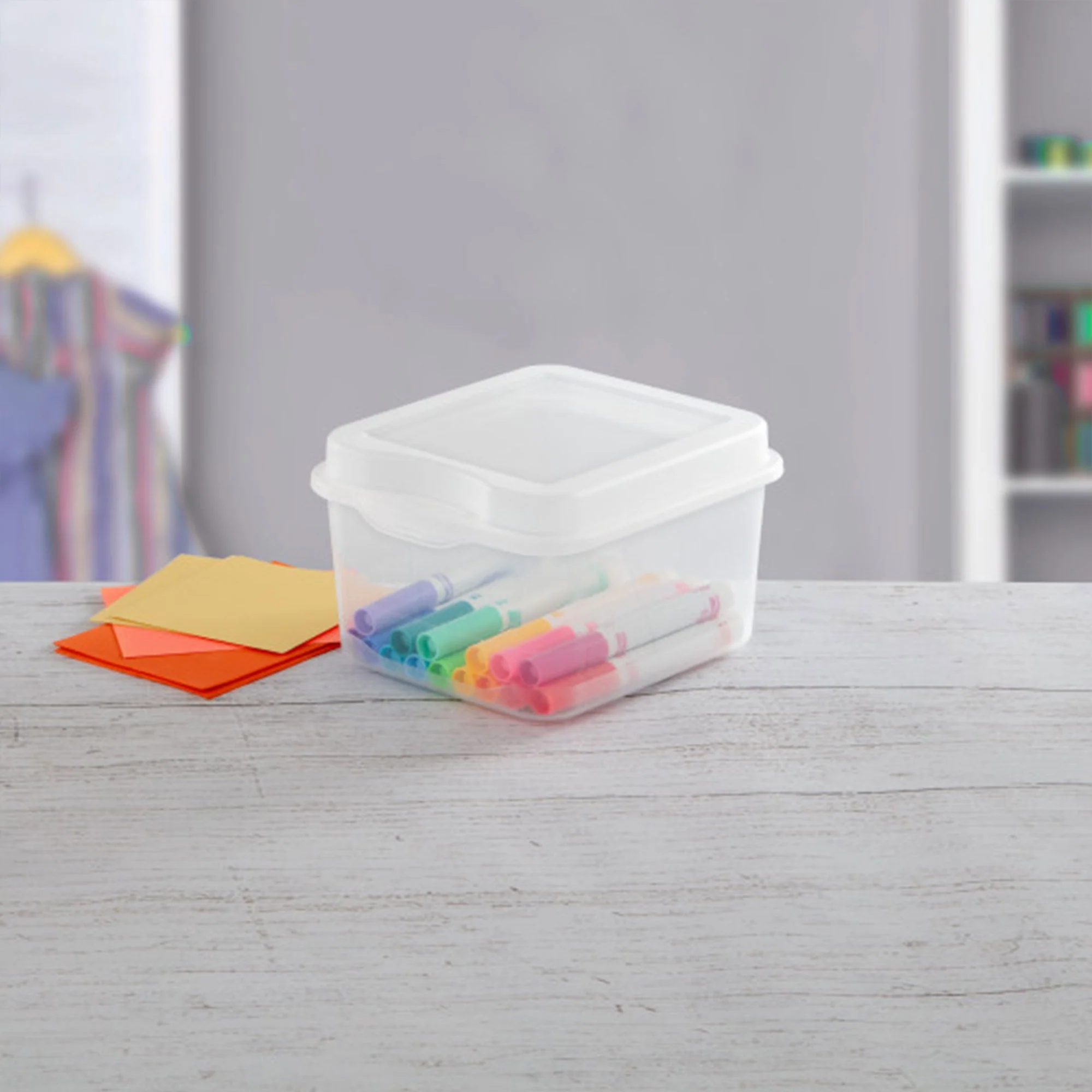 Sterilite Plastic FlipTop Hinged Storage Box Container w/ Latching Lid (12 Pack) - Image 4