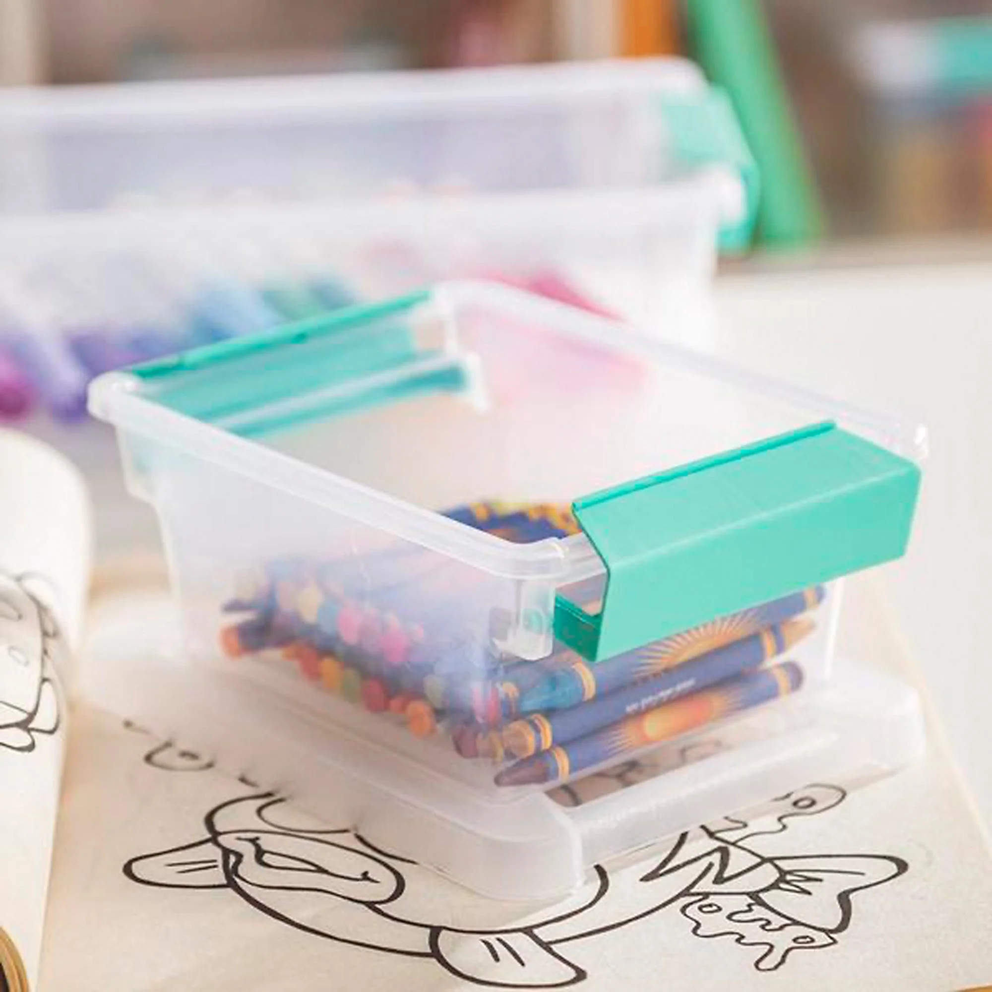 Sterilite Plastic Large Clip Bin Clear, 6 Pack & Mini Clip Storage Box, 6 Pack - Image 9
