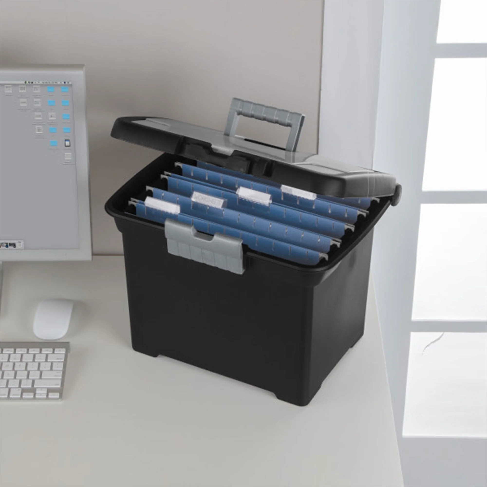 Sterilite Portable Lockable File Box w/ Extra Compartment & Handle (4 Pack) - Image 6
