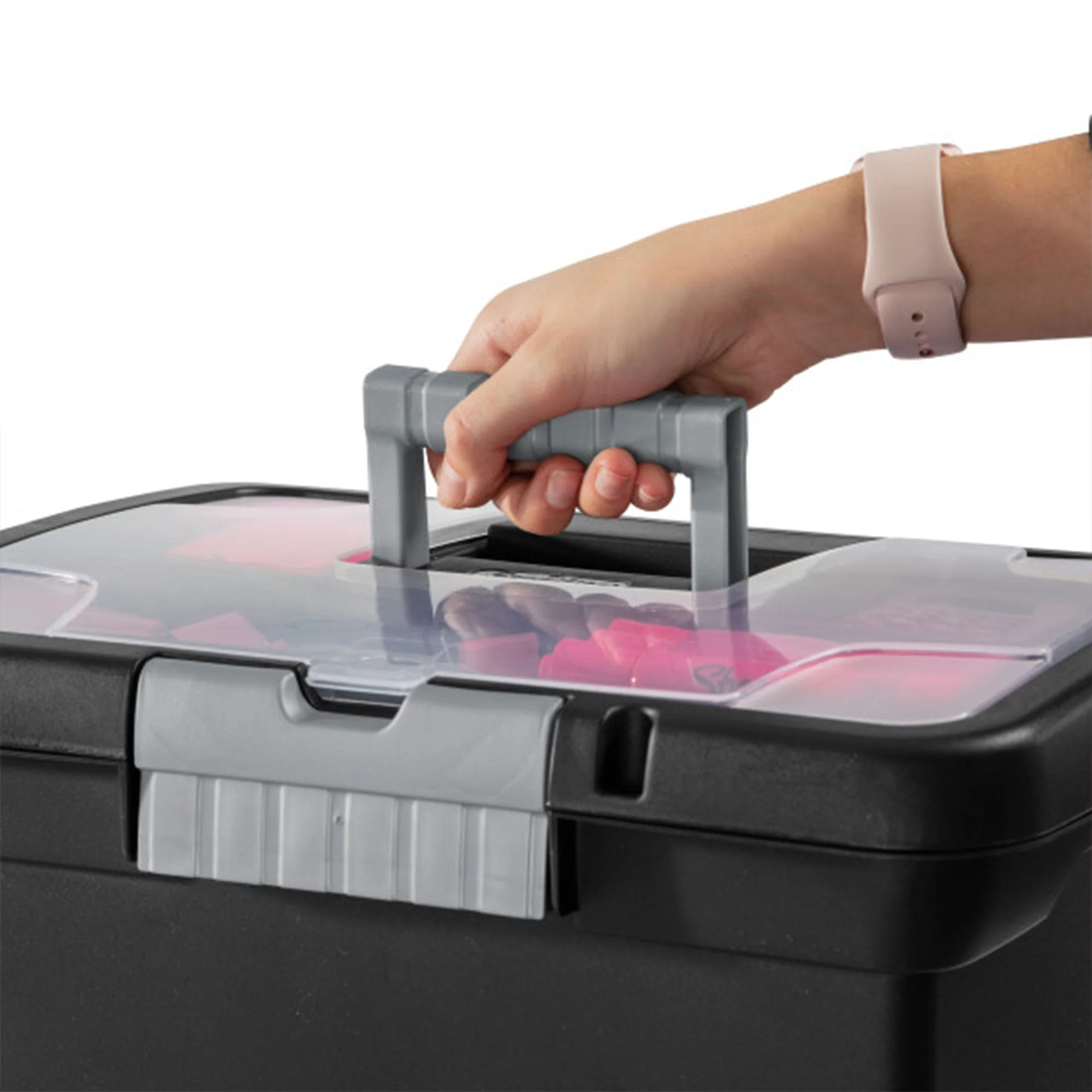 Sterilite Portable Lockable File Box w/ Extra Compartment & Handle (4 Pack) - Image 7