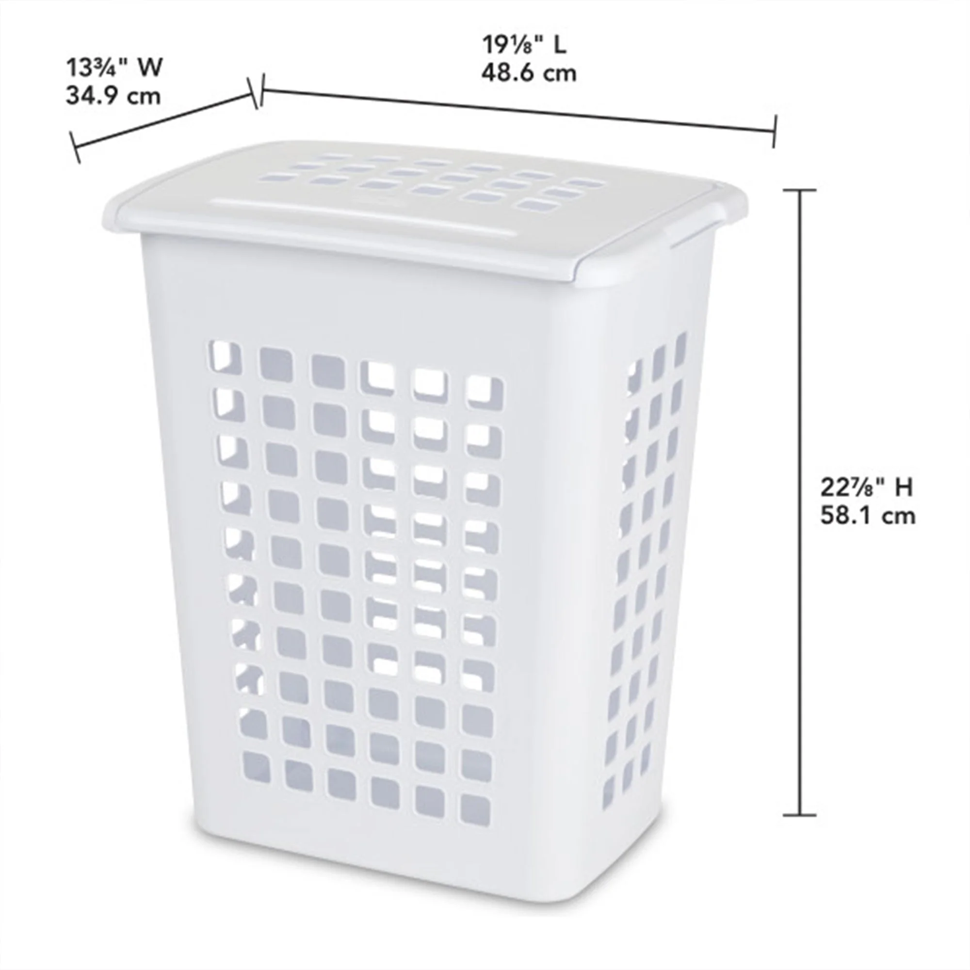 Sterilite Rectangular LiftTop Plastic Clothes Laundry Hamper Bin w/ Lid (4 Pack) - Image 3
