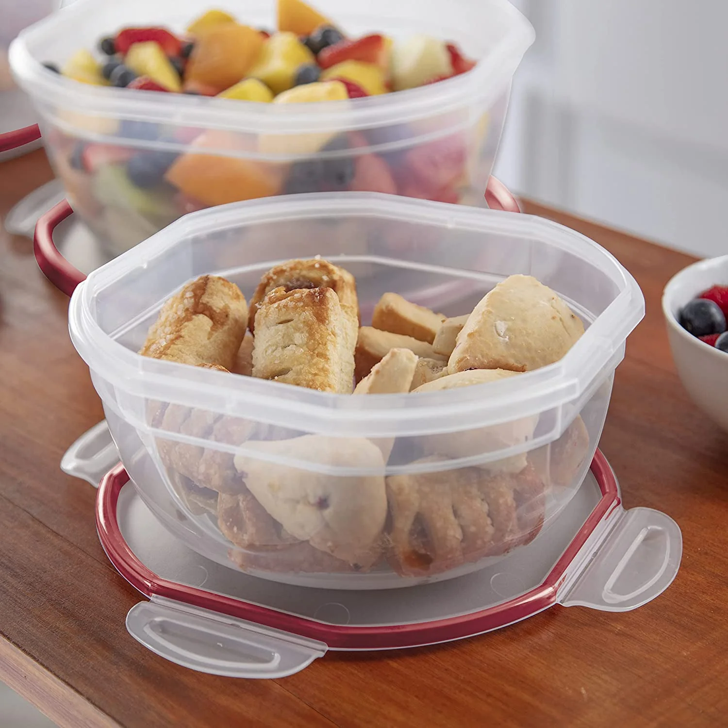 Sterilite Rocket Red Seal 2.5 Qt Plastic Food Storage Bowl Container with Lid - Image 7