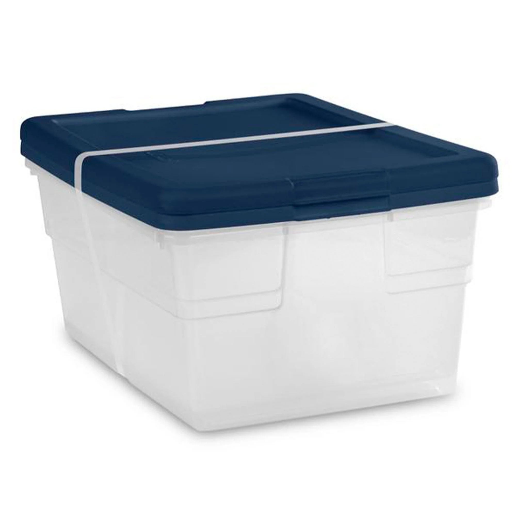 Sterilite Stackable 16 Qt Storage Box Container, Clear, Marine Blue Lid, 2 Pack - Image 7