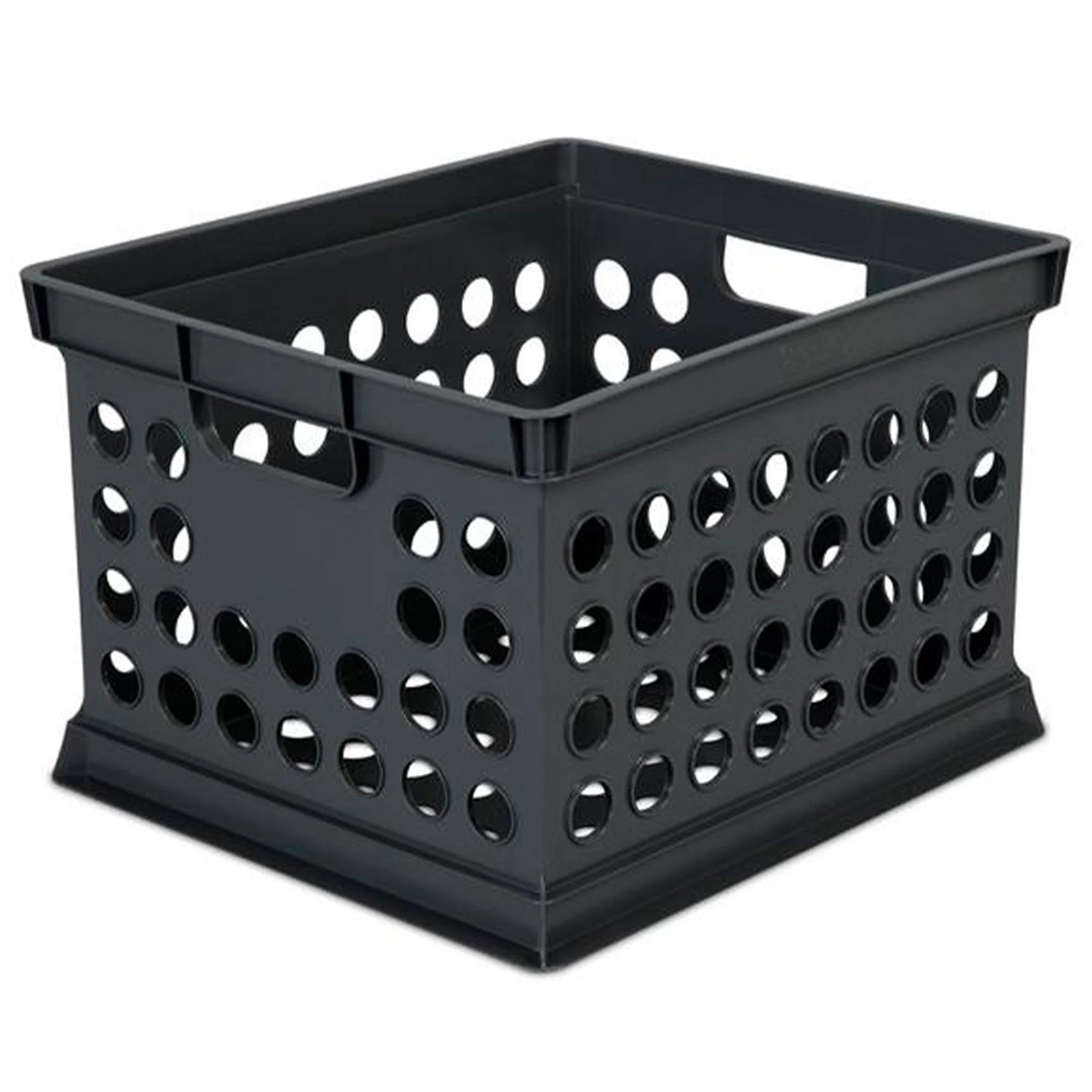 Sterilite Stackable Plastic Storage Open Crate Bin Organizer Box, Black (6 Pack) - Image 3