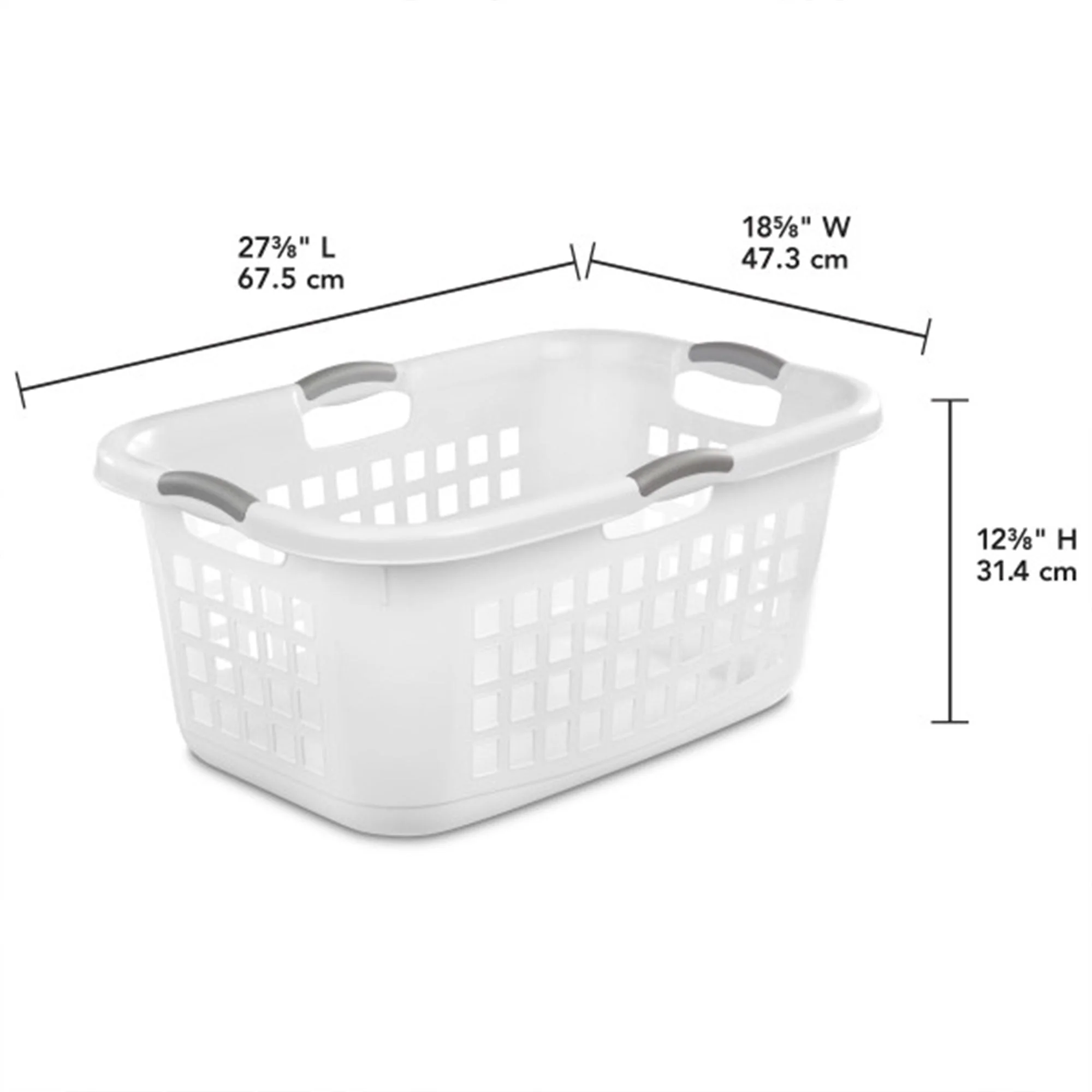 Sterilite Ultra 2 Bushel Plastic Clothes Hamper Laundry Basket, 6 Pack, White - Image 2