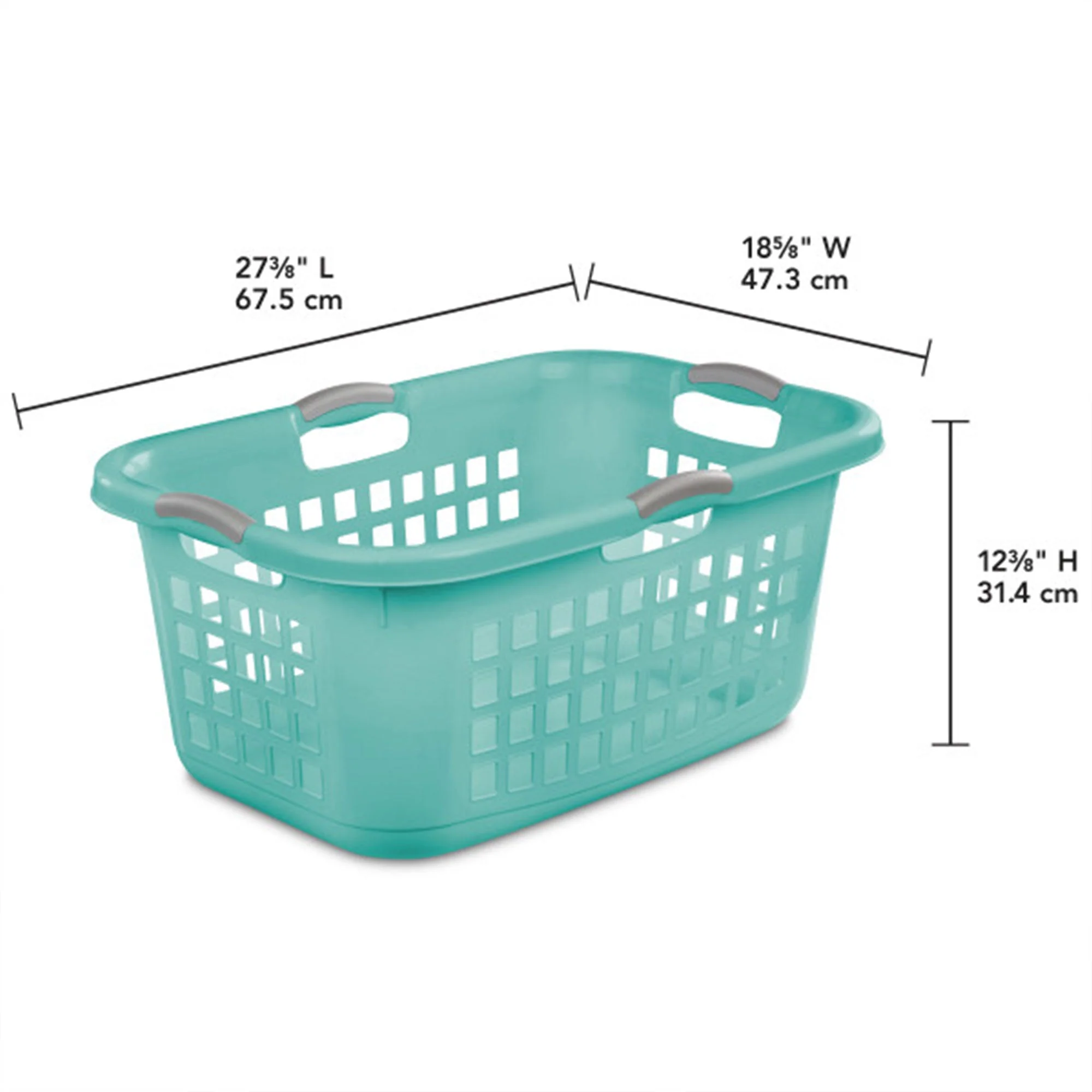 Sterilite Ultra 2 Bushel Plastic Stackable Clothes Laundry Basket, Aqua (6 Pack) - Image 2